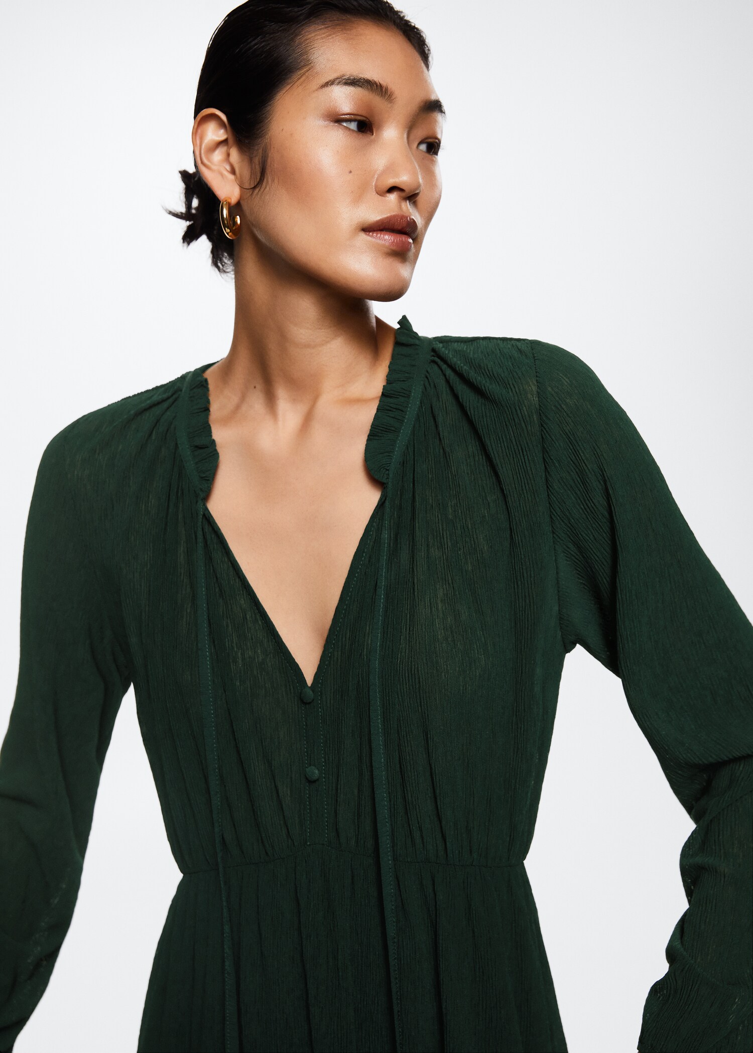 Textured short dress - Details of the article 1
