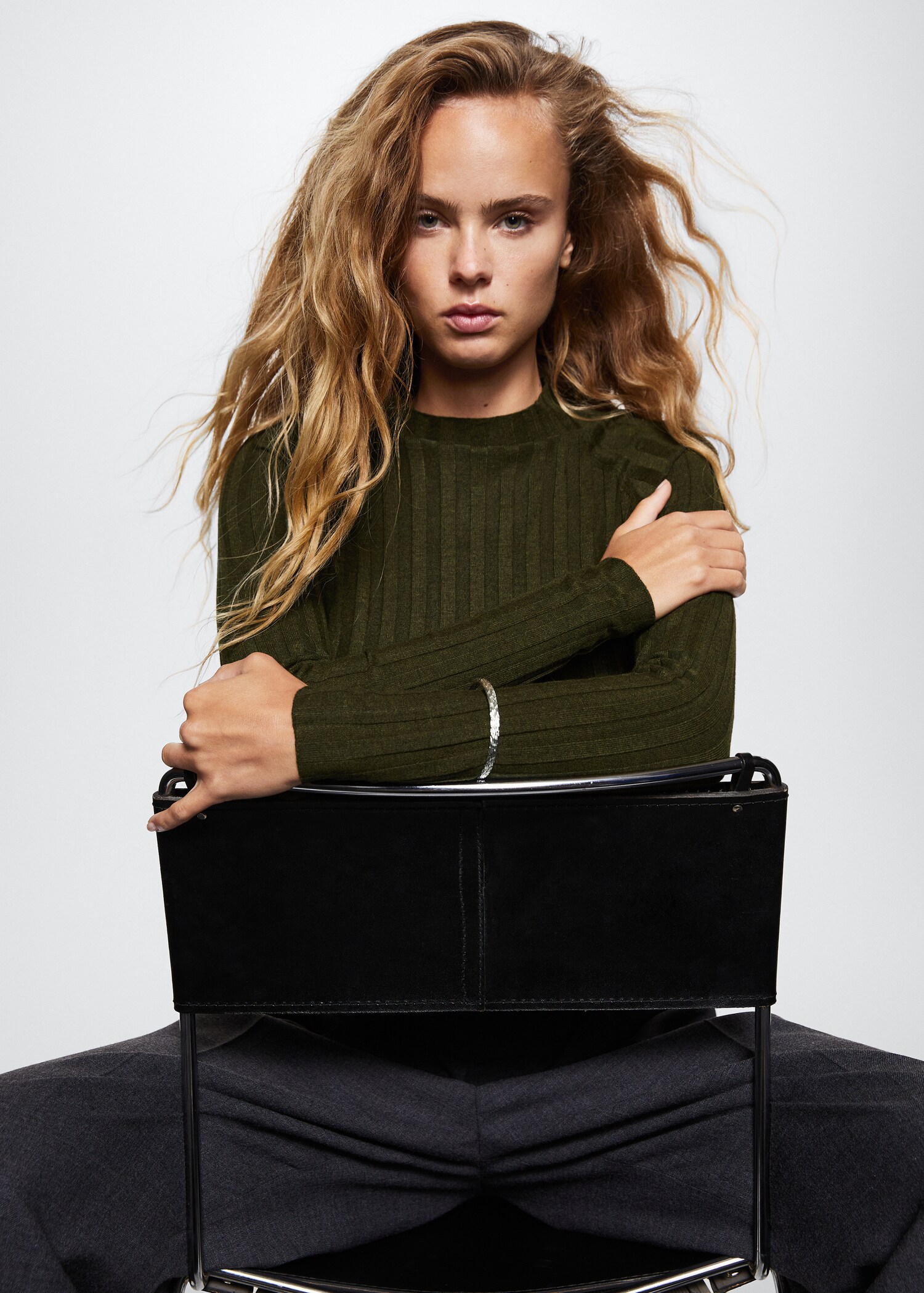 Perkins-neck rib-knit  sweater - Details of the article 2
