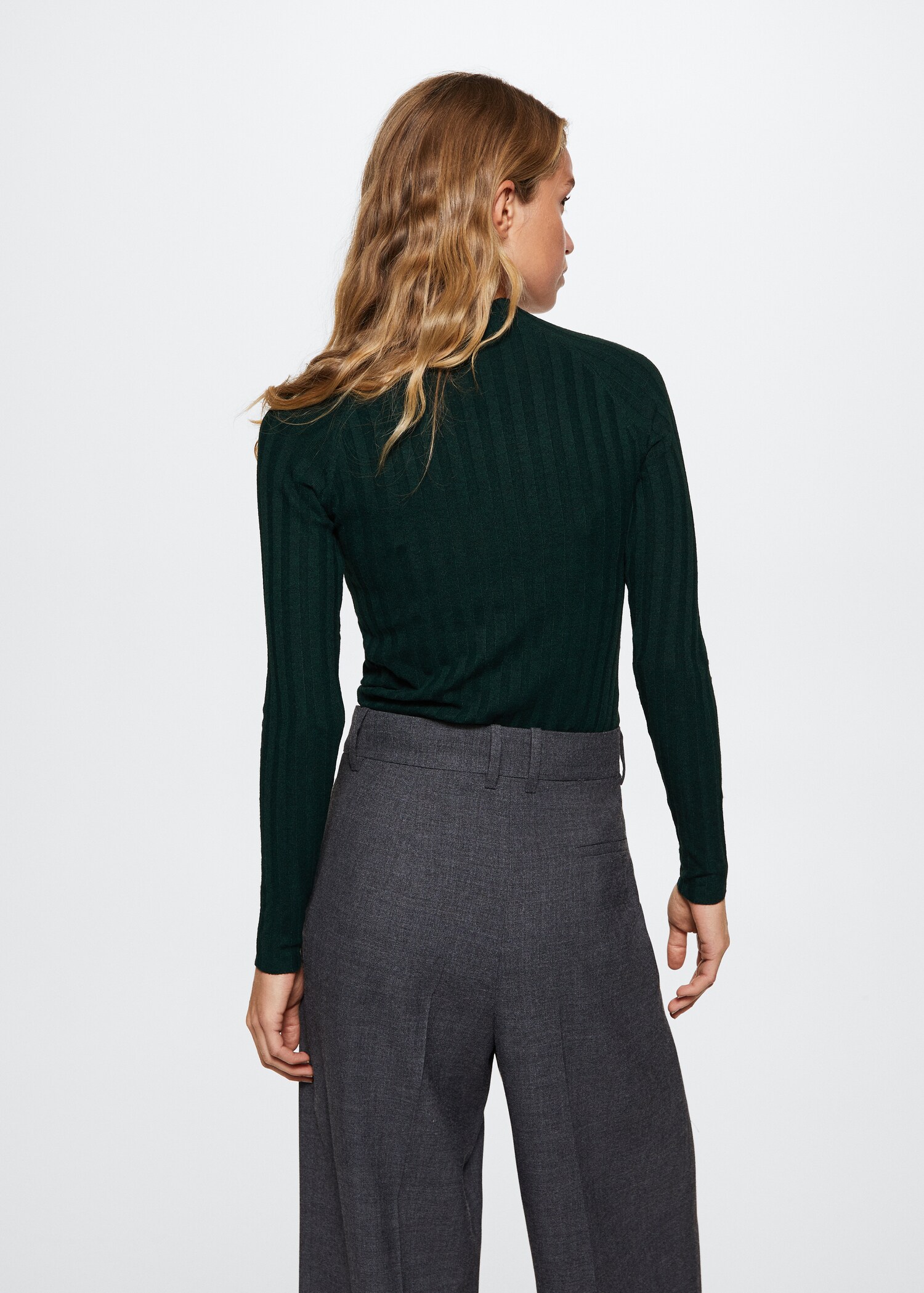 Perkins-neck rib-knit  sweater - Reverse of the article