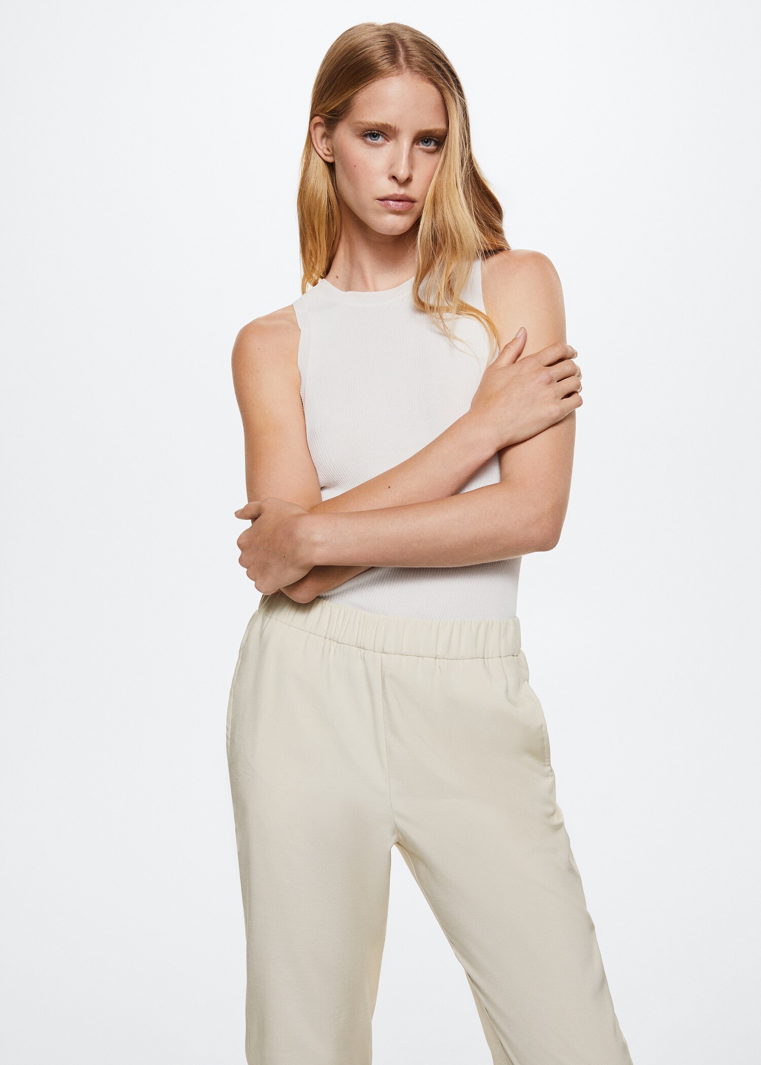 Elastic waist trousers - Medium plane