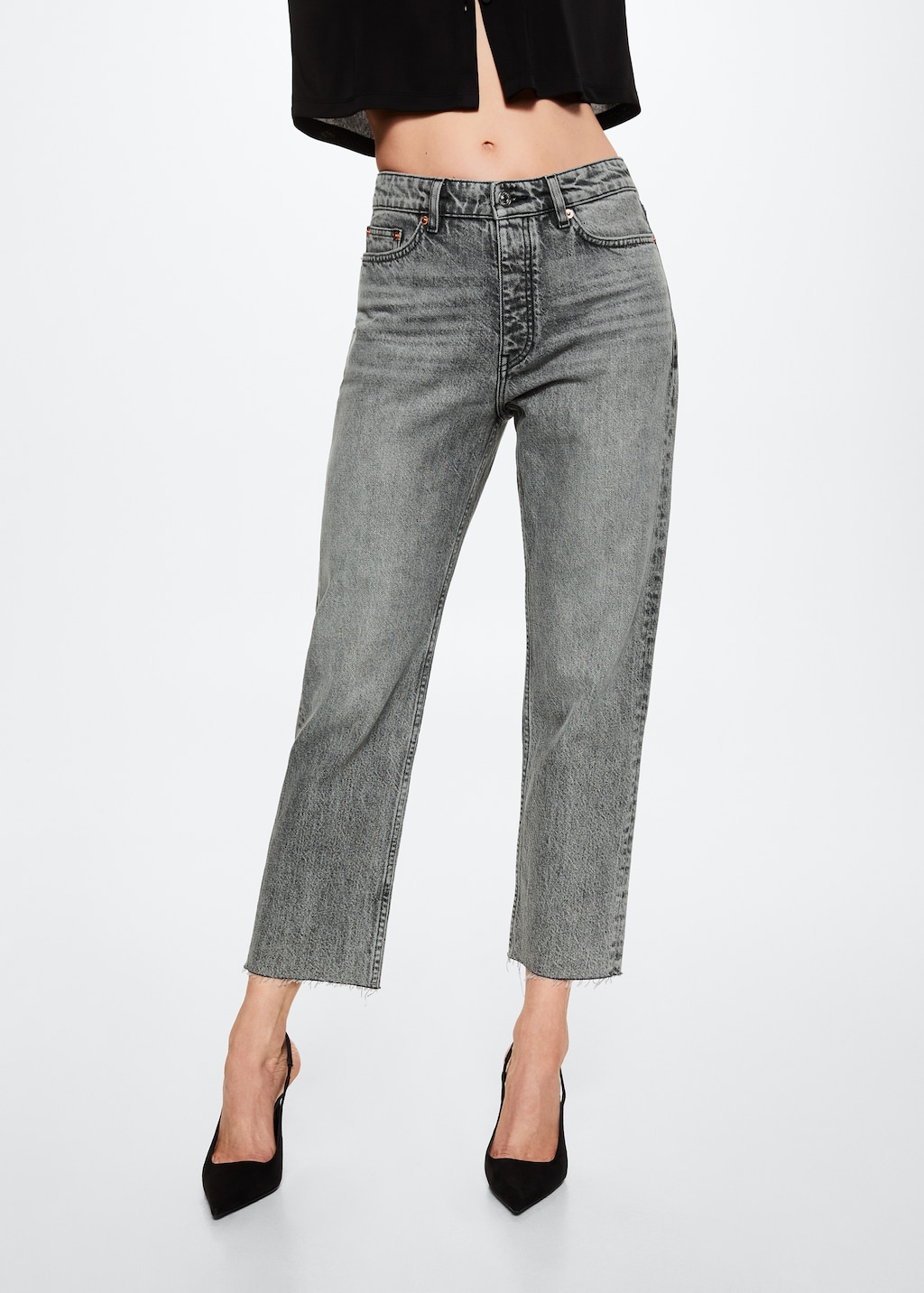 Cropped high waisted jeans hotsell
