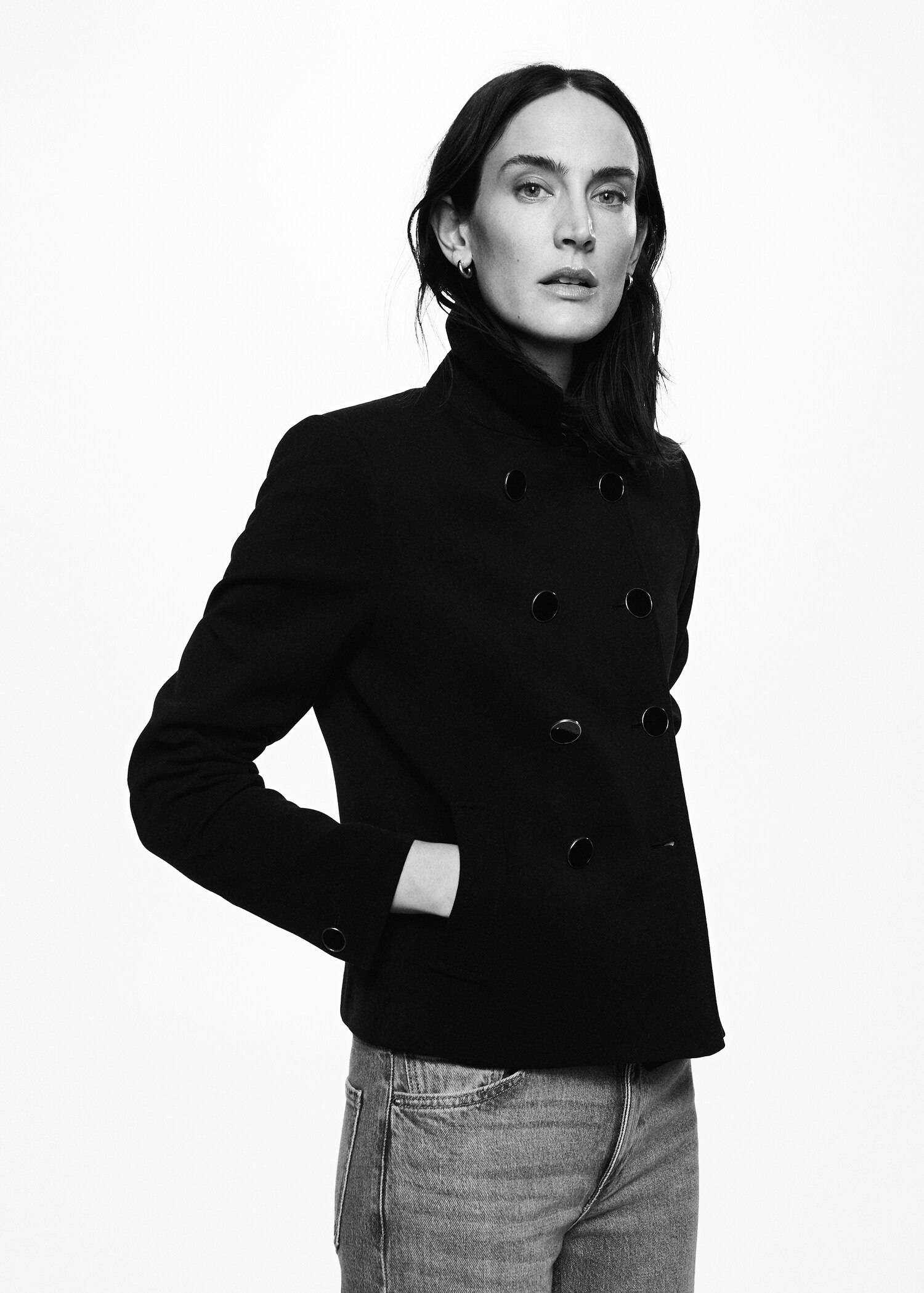 Double-breasted jacket with buttons - Details of the article 1