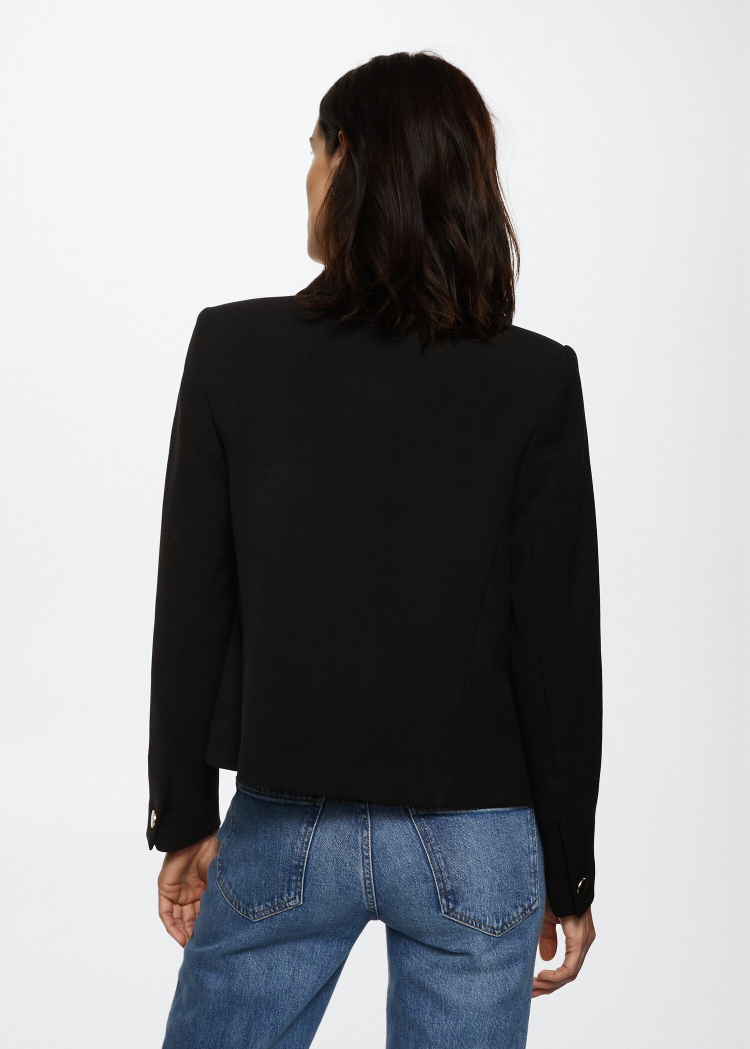Double-breasted jacket with buttons - Reverse of the article