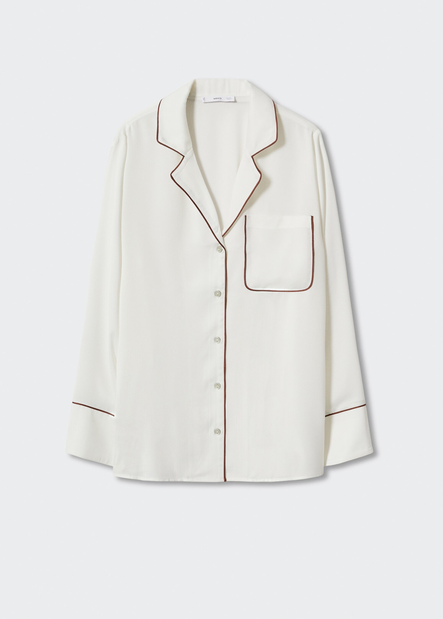 Pyjama shirt with contrast piping - Article without model