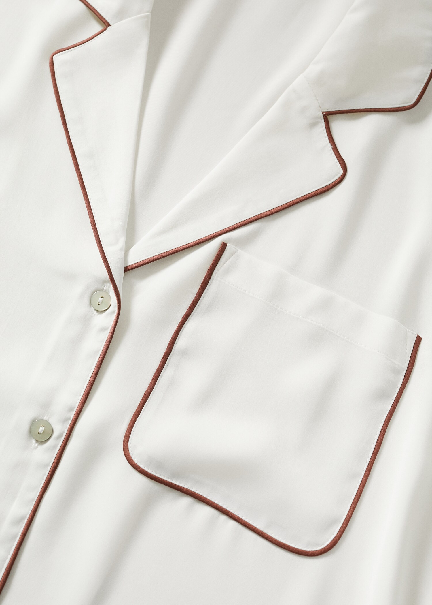 Pyjama shirt with contrast piping - Details of the article 8