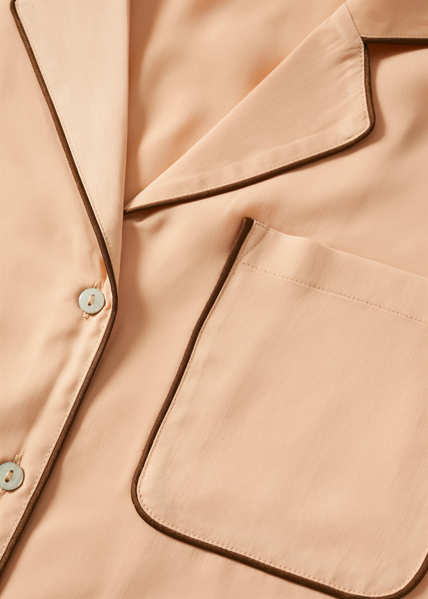 Pyjama shirt with contrast piping - Details of the article 8