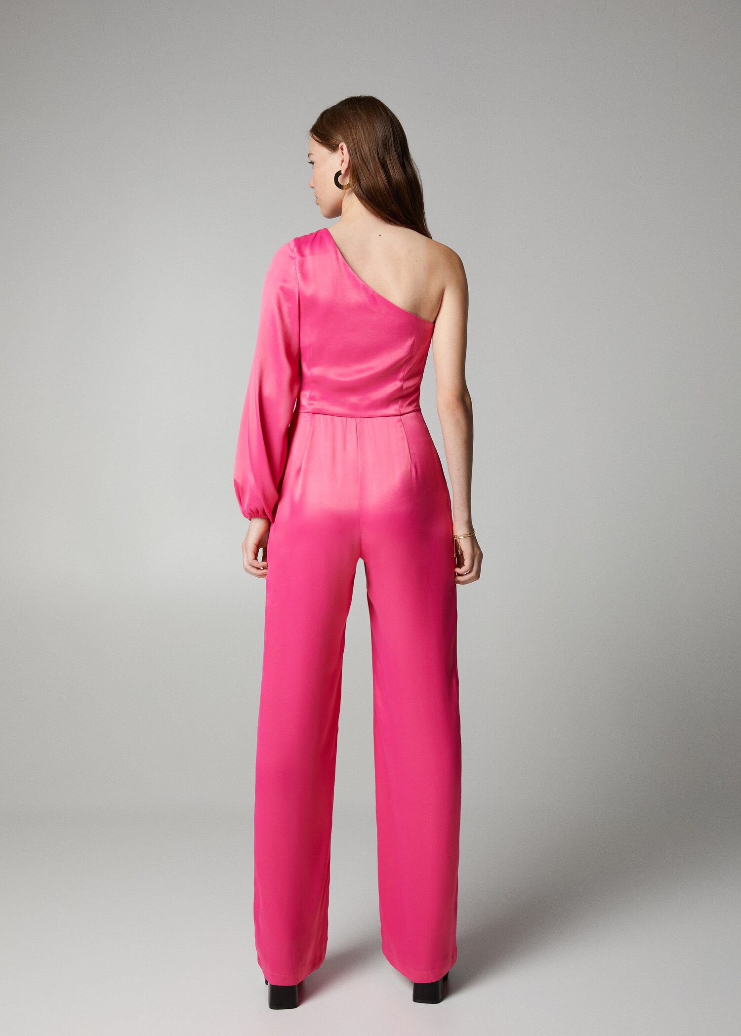 Asymmetrischer Satin-Jumpsuit - Rückseite des Artikels