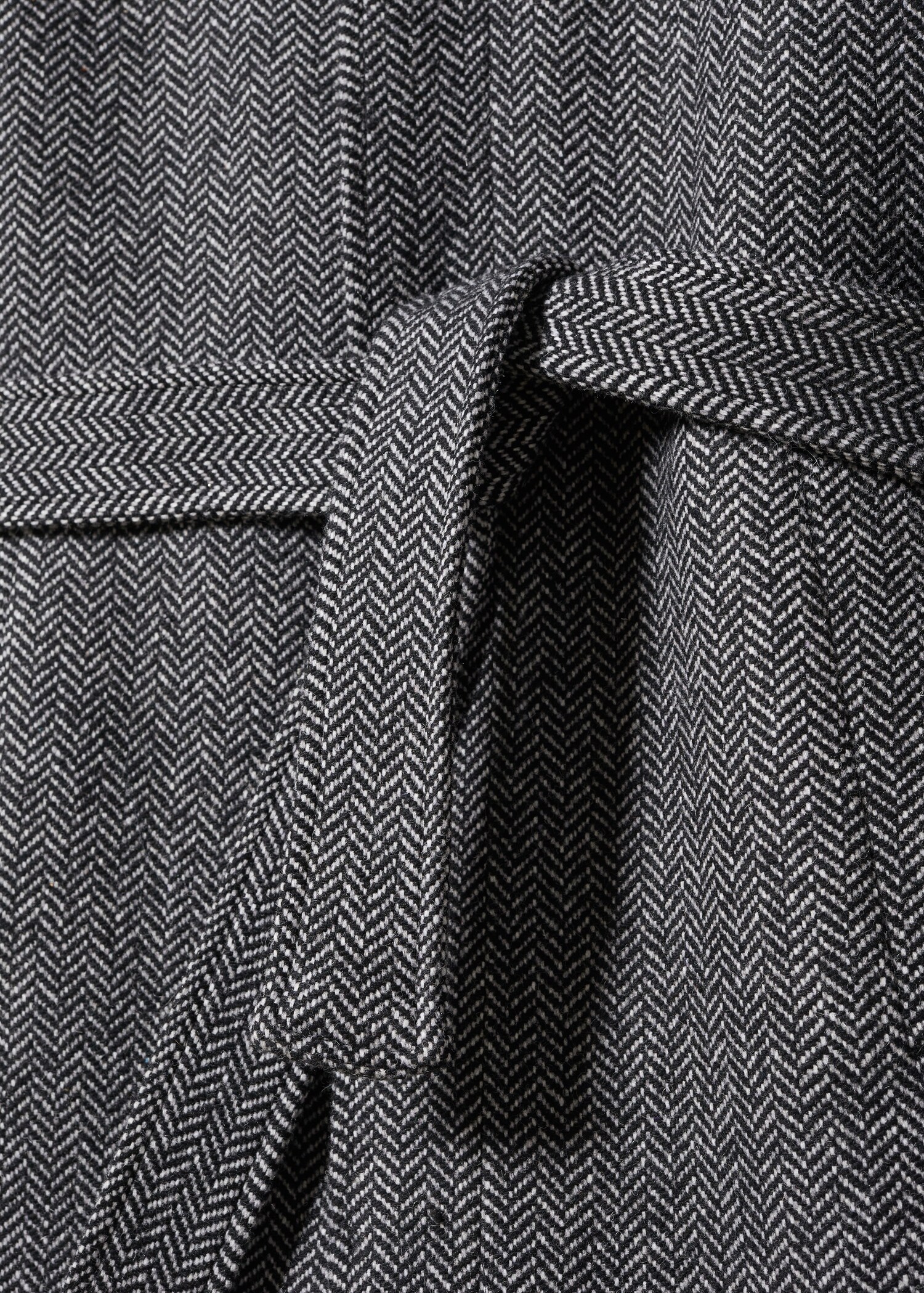 Vlněný kabát se vzorem rybí kosti - Detail zboží 8
