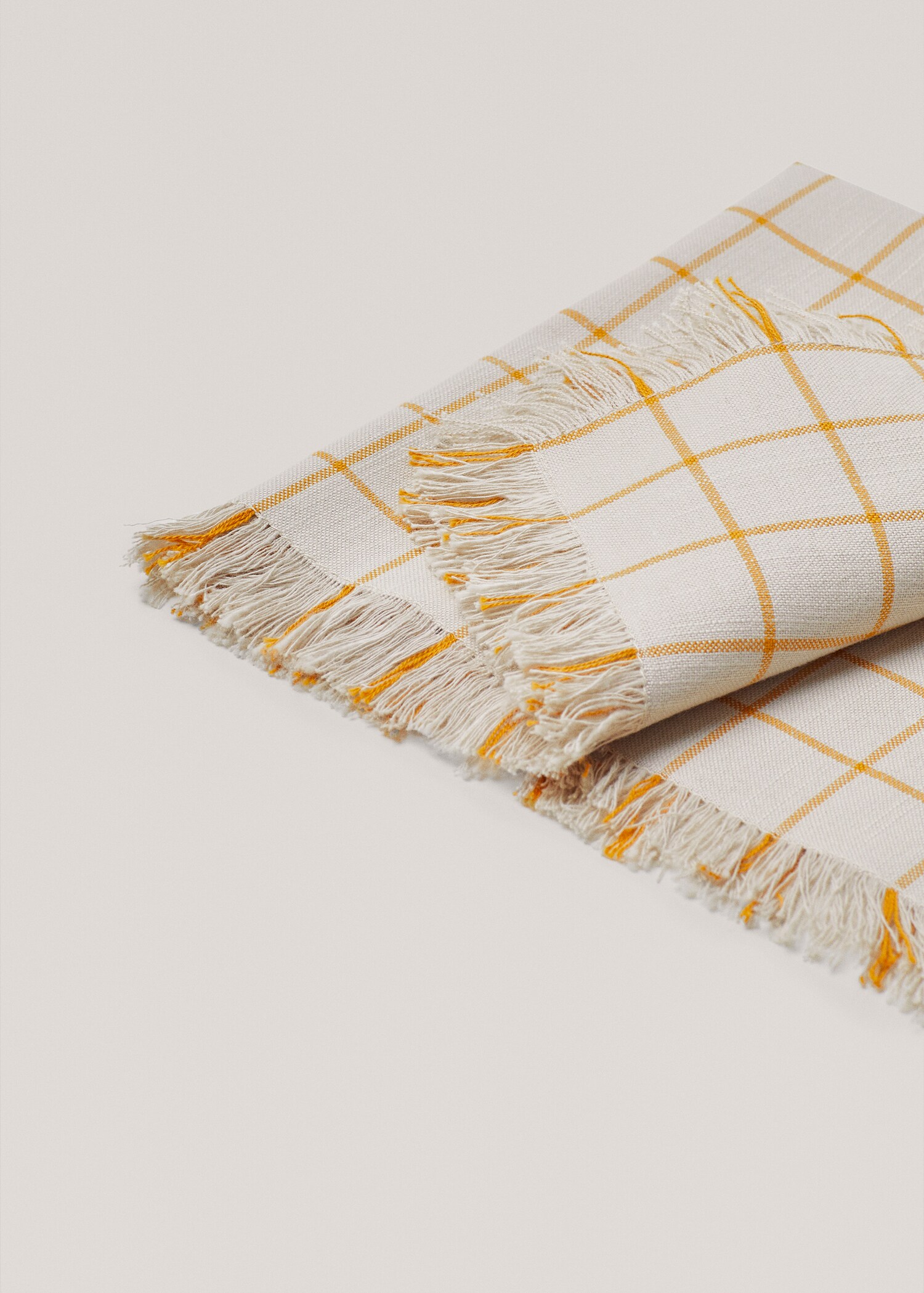 Karierte Servietten mit ausgefranstem Saum 45 x 45 cm (2er-Pack) - Detail des Artikels 2