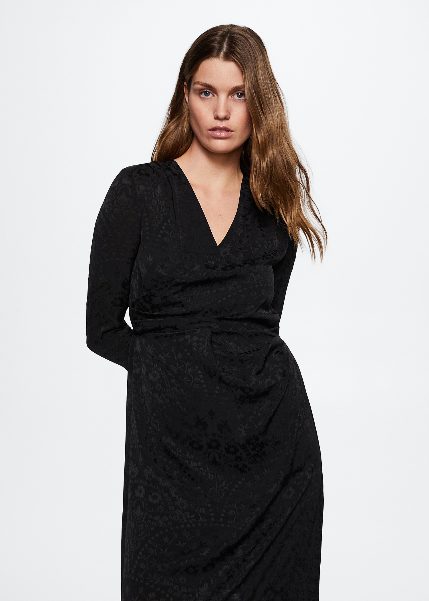 Robe Portefeuille Robes Femme Mango Robe Noire Satinée Femme MANGO