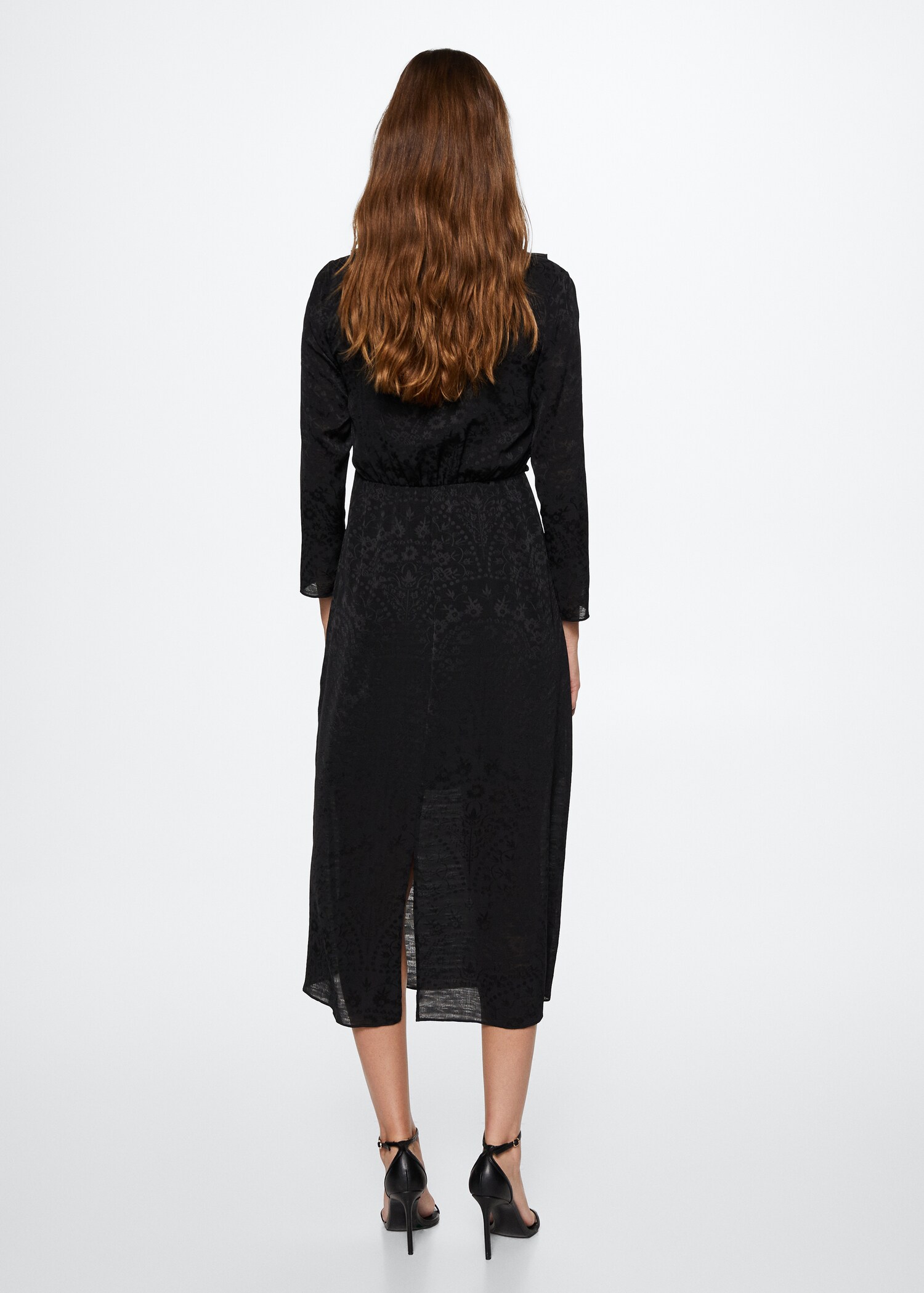 Vestido negro satinado - Reverso del artículo