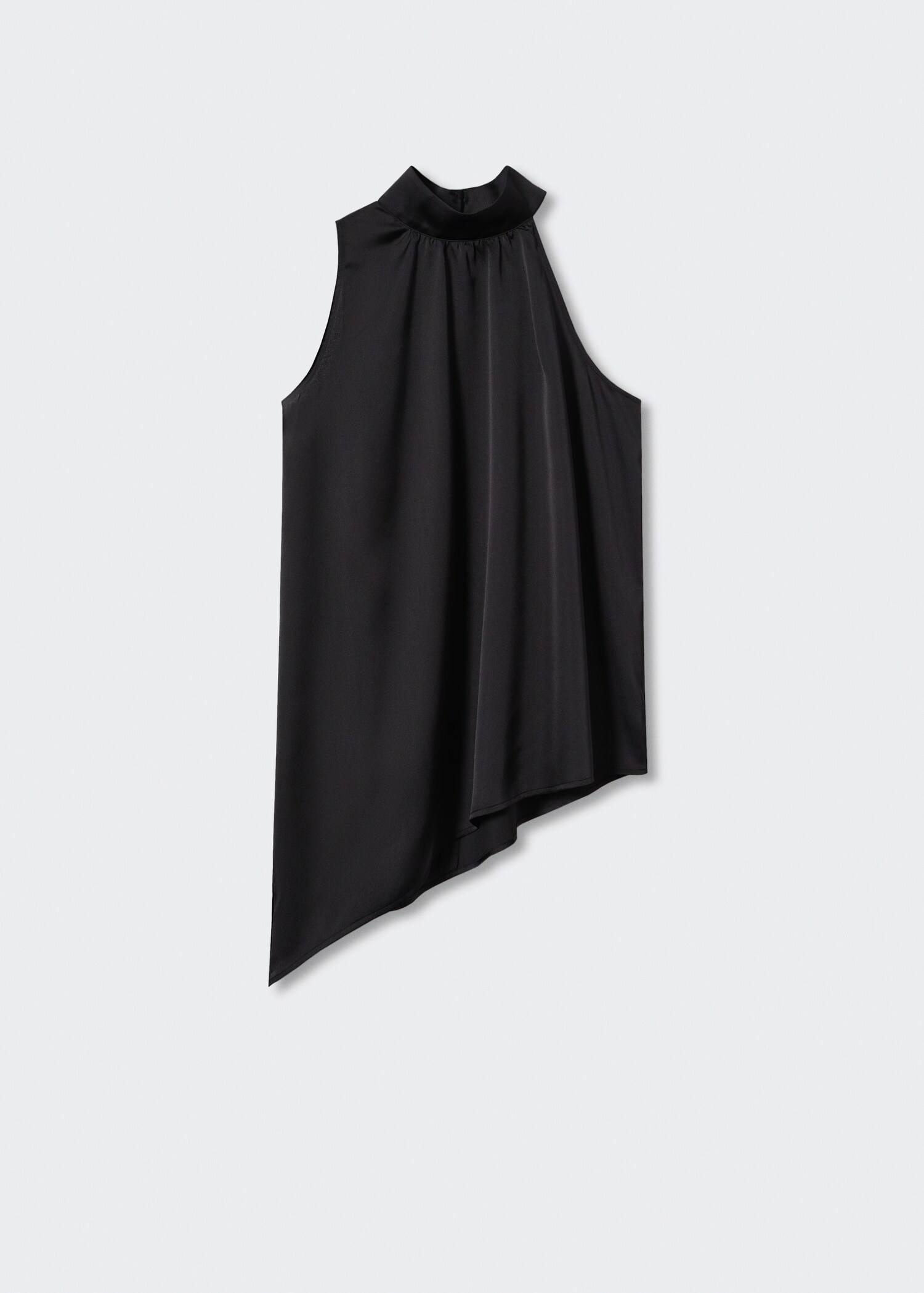 Blusa assimétrica acetinada - Artigo sem modelo
