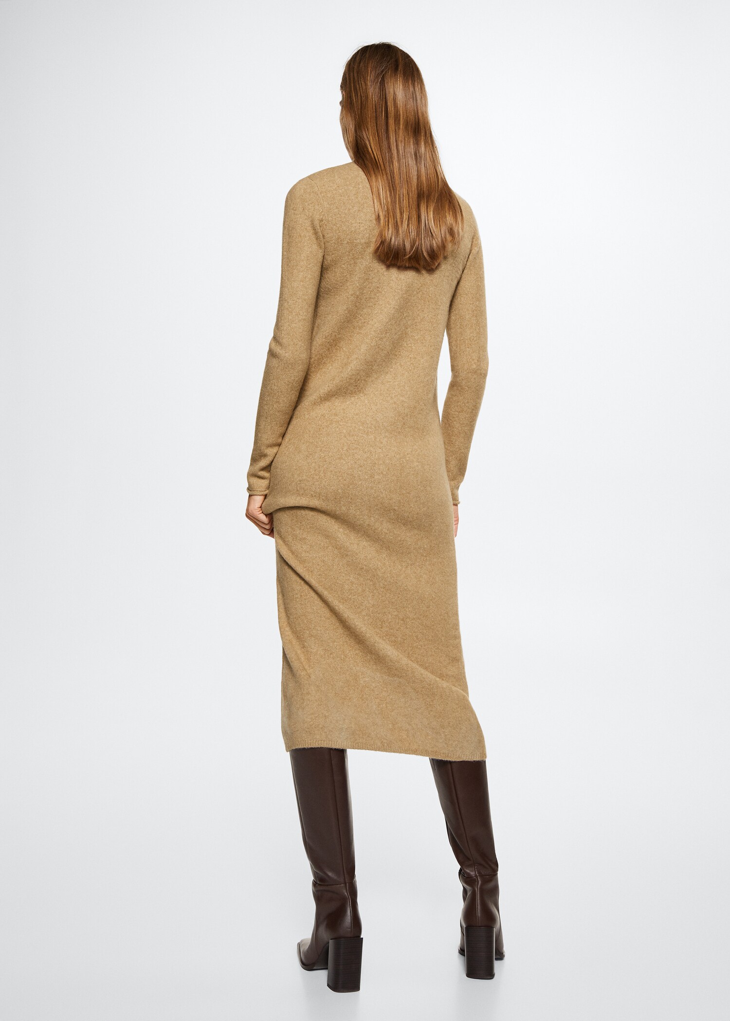 Strickkleid mit halbhohem Kragen - Rückseite des Artikels