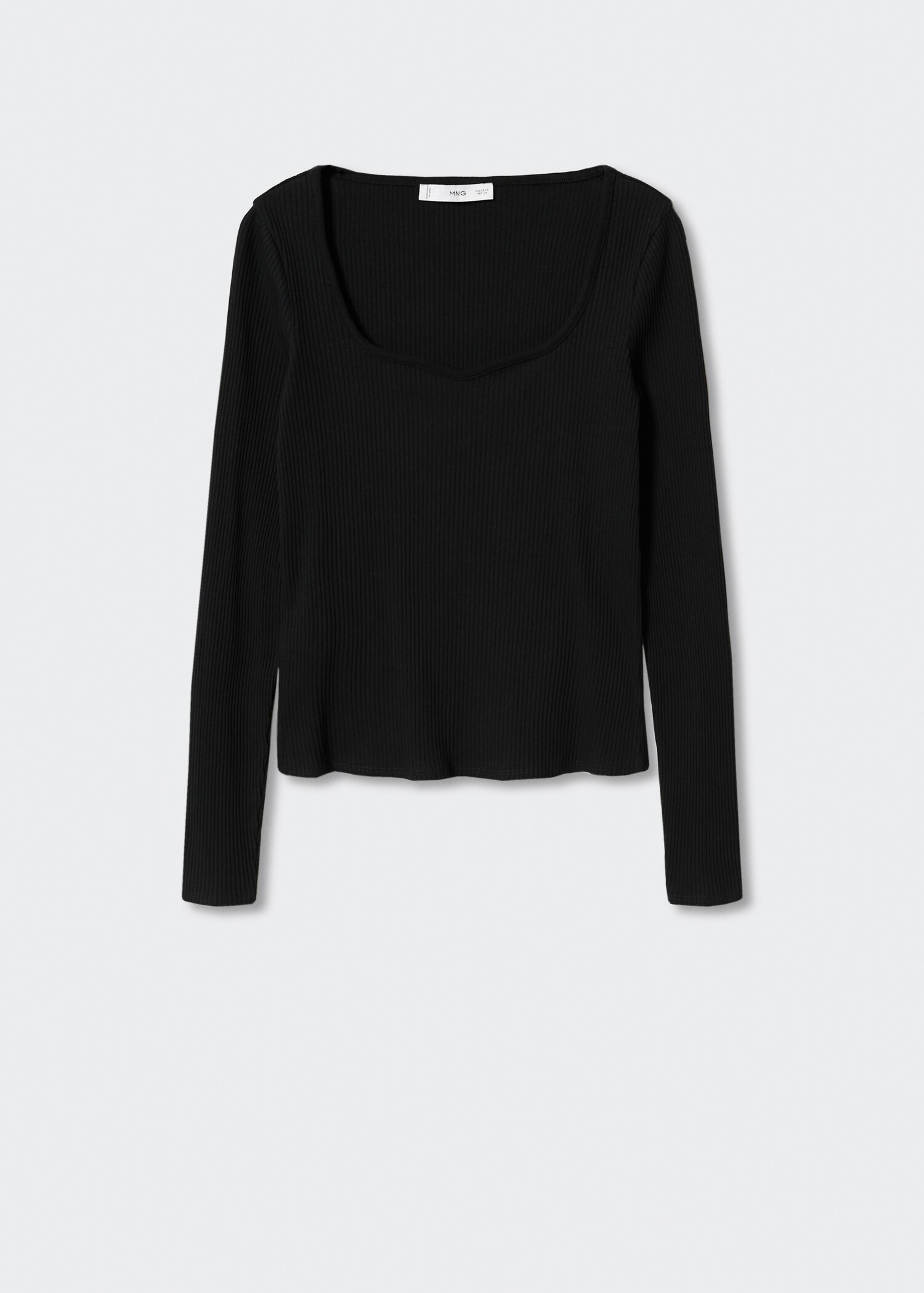 T-shirt côtelé col carré - Article sans modèle