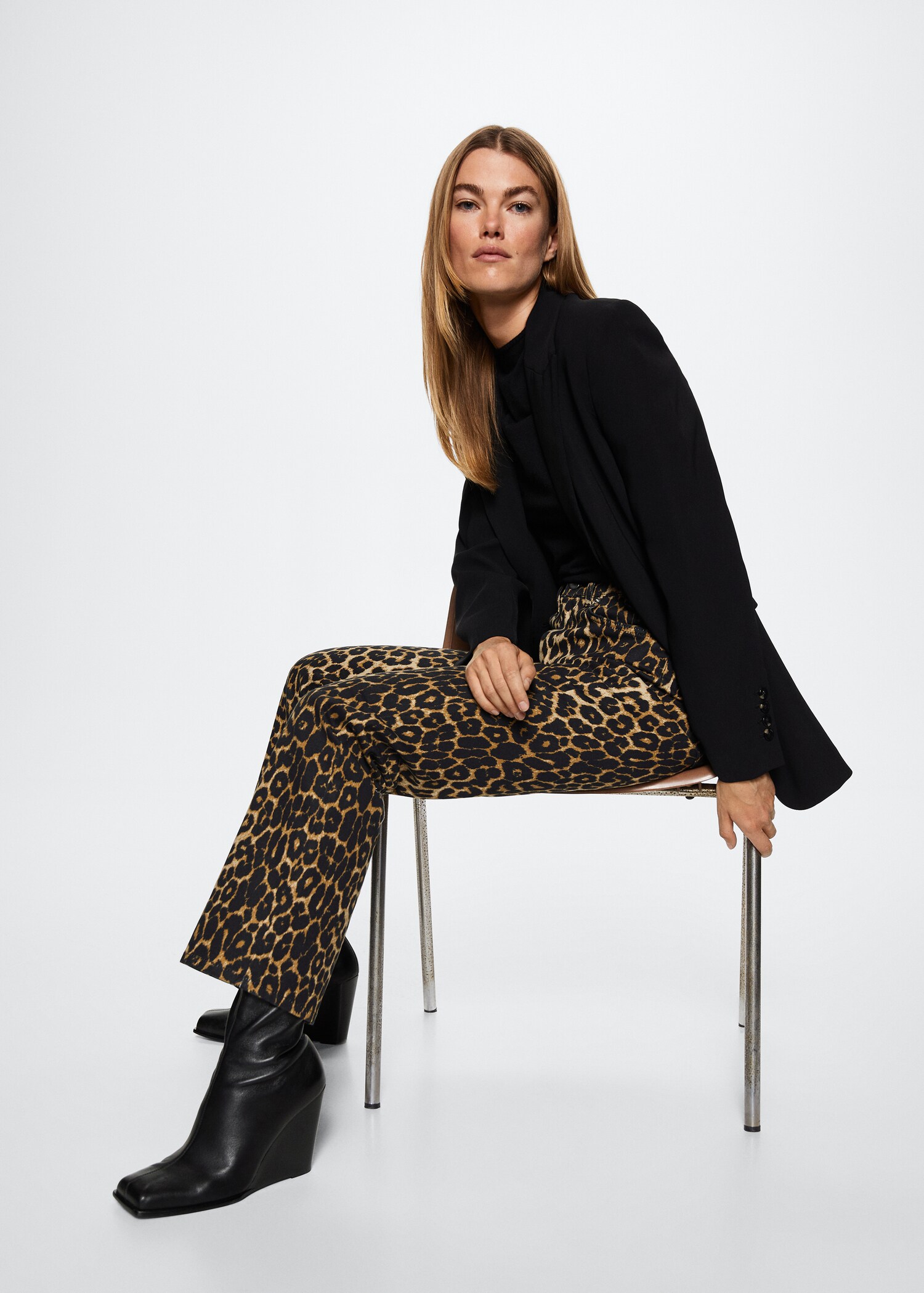 Animal print straight jeans - Details of the article 2