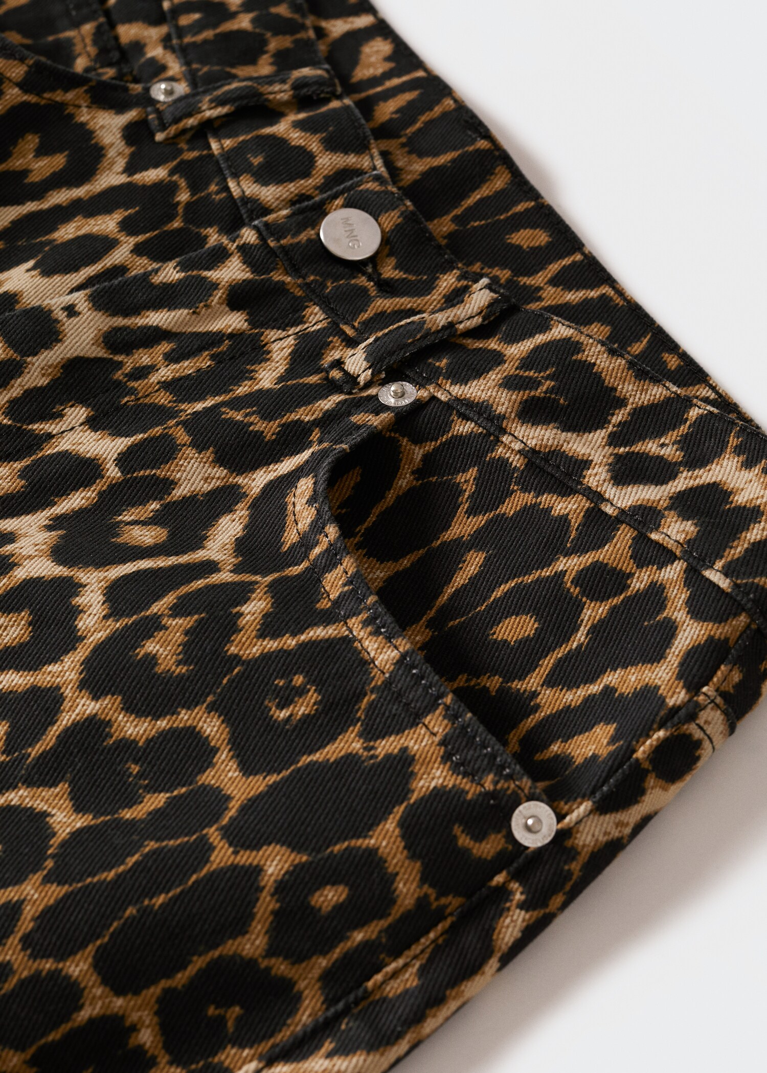 Animal print straight jeans - Details of the article 8