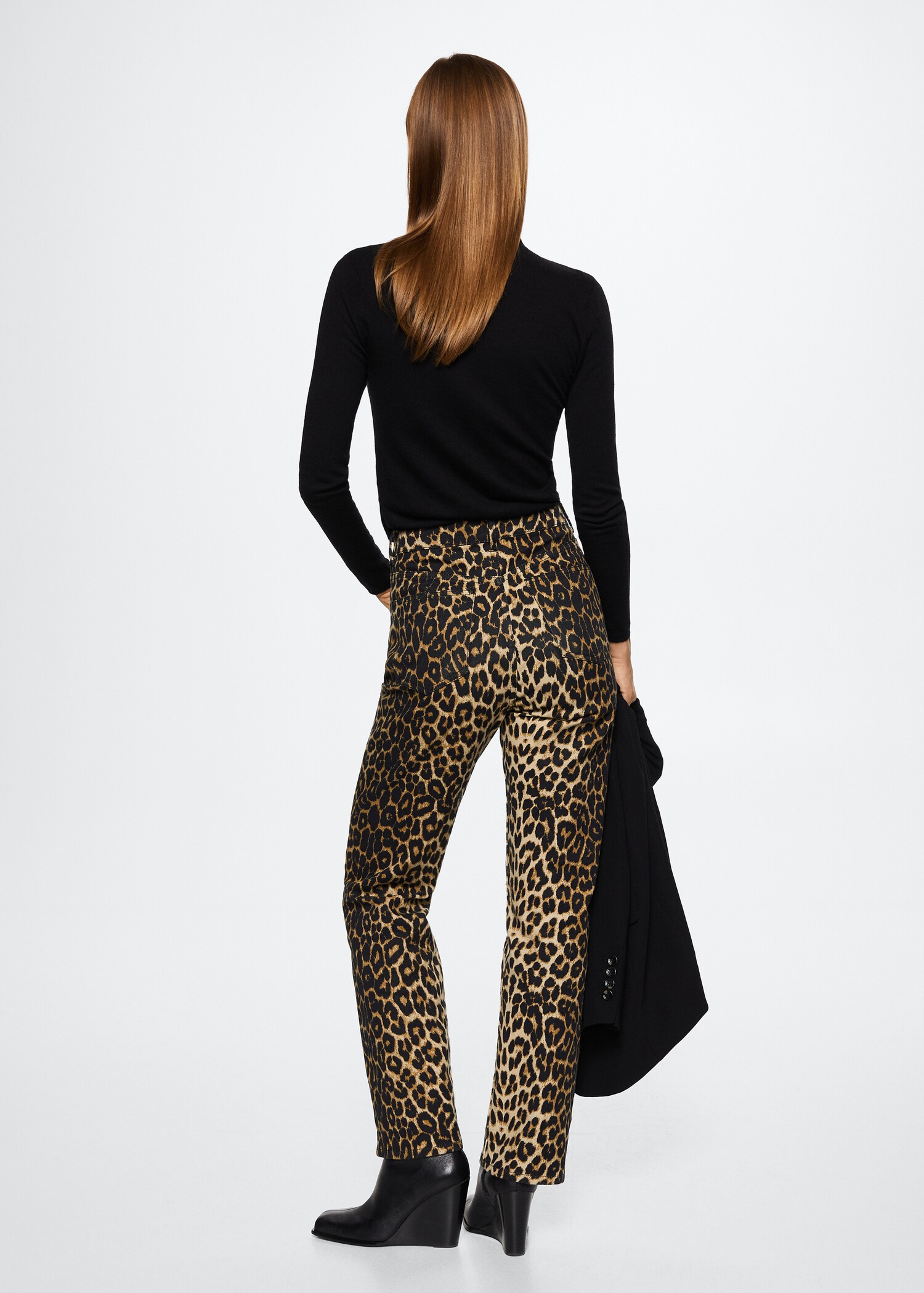 Animal print straight jeans - Reverse of the article