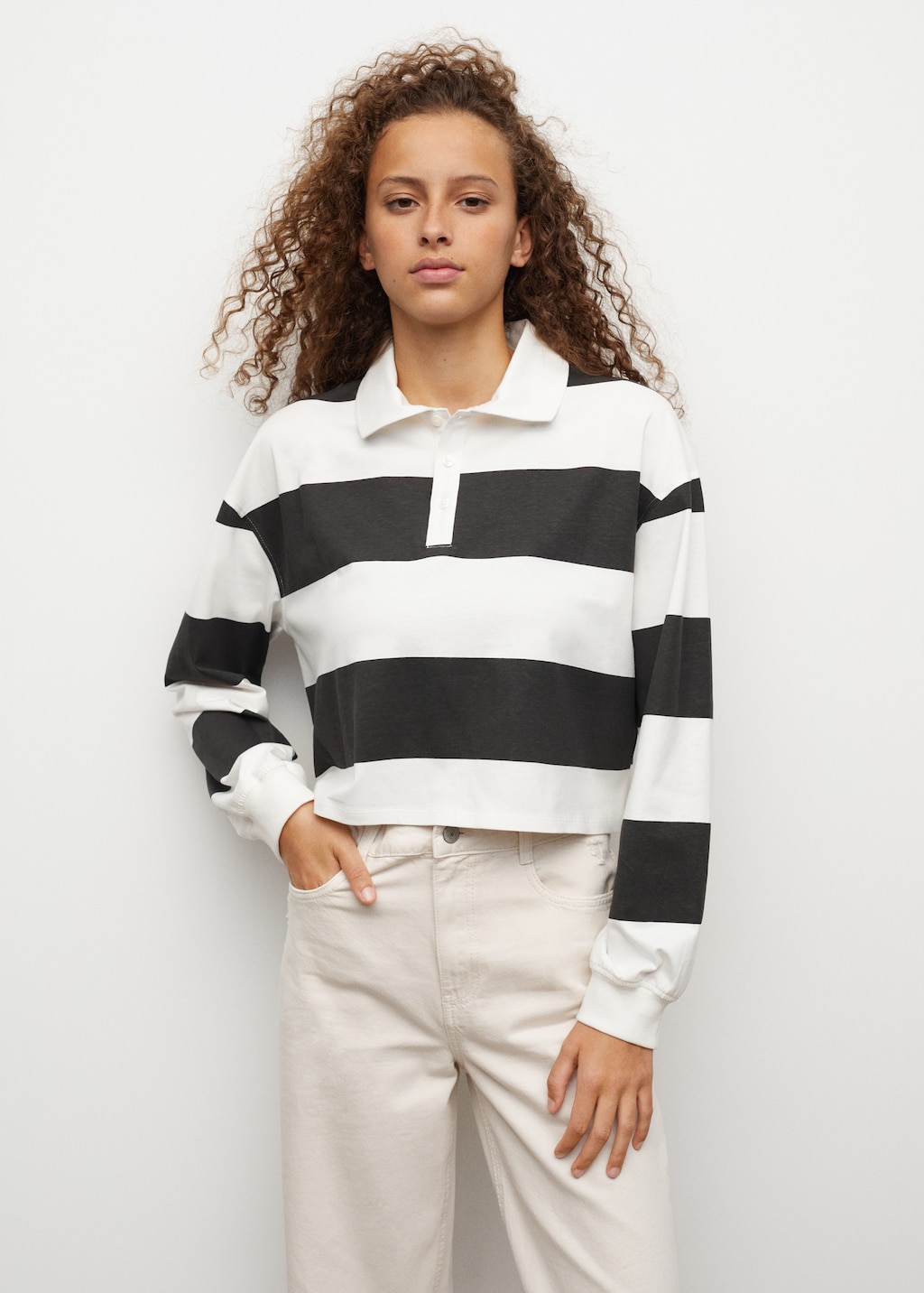 Striped cotton polo shirt - Girl | MANGO OUTLET Czech Republic