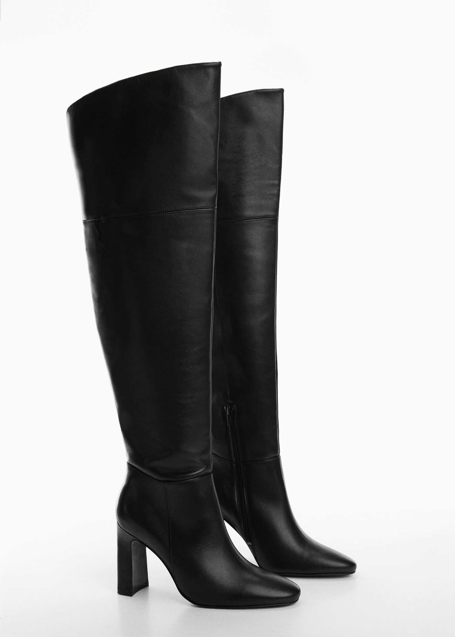 Leather boots with tall leg - Medium plane