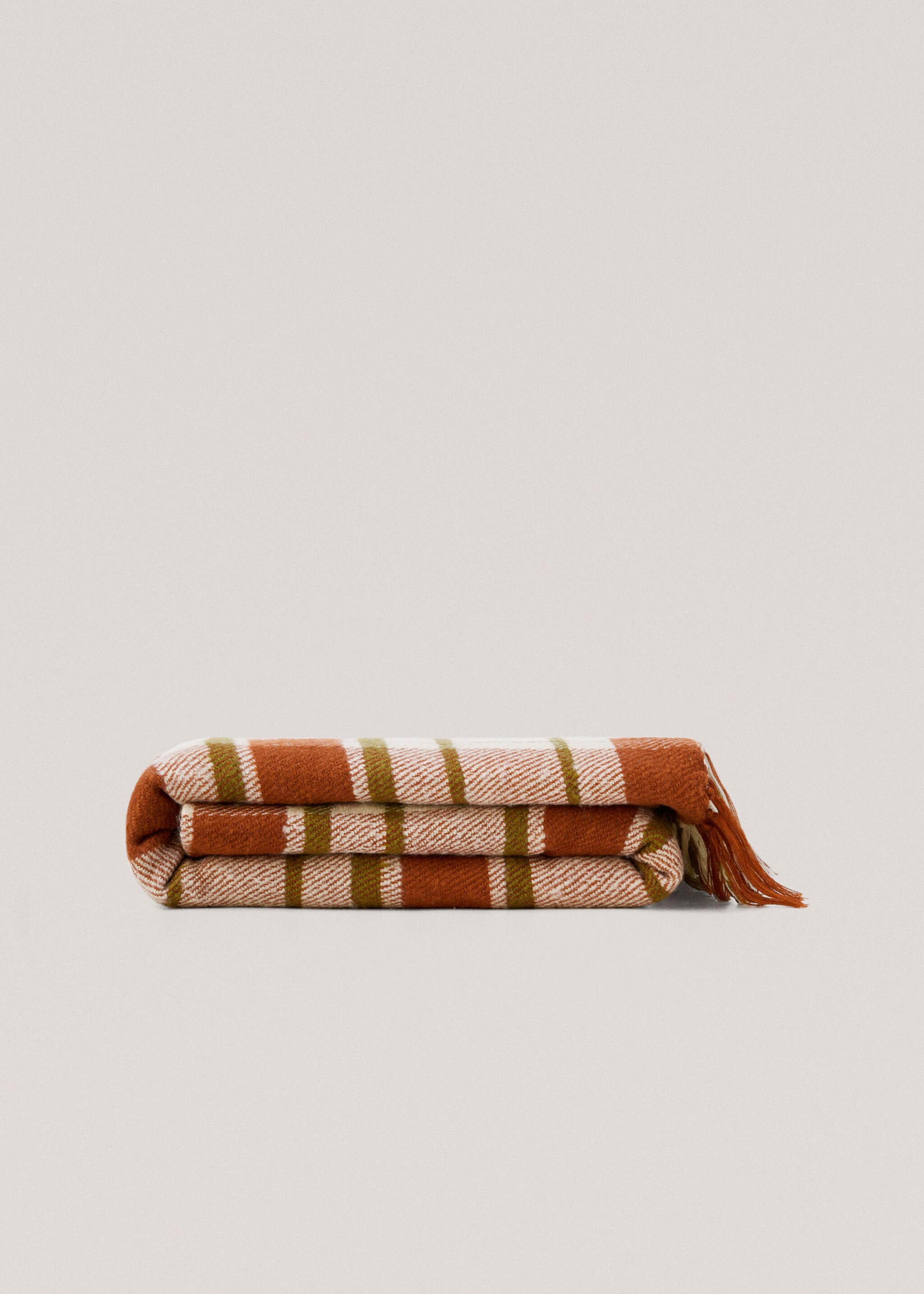 Kockás ágytakaró rojtokkal 130x180 cm - Termék modell nélkül