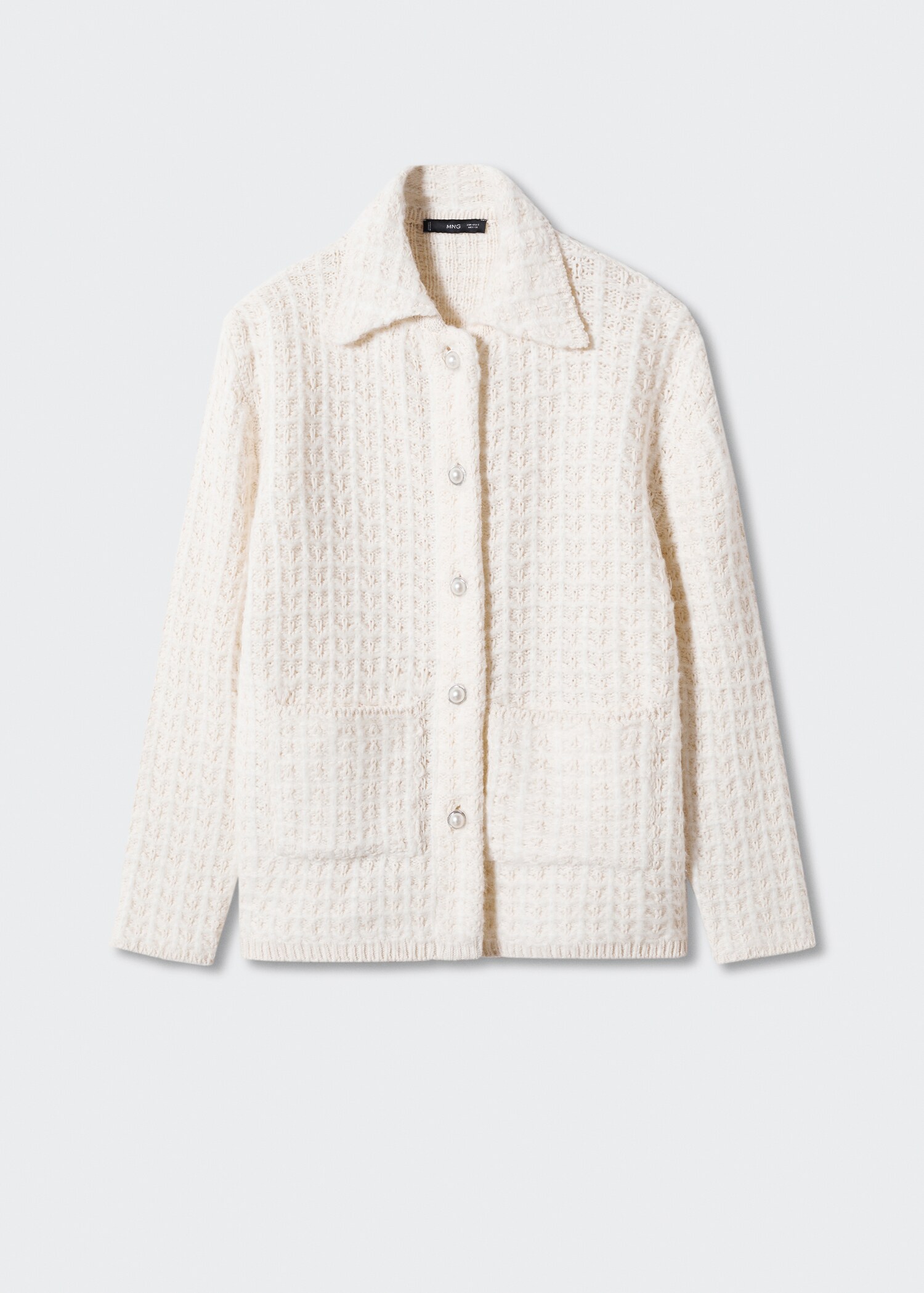 Openwork knit cotton cardigan - Article without model