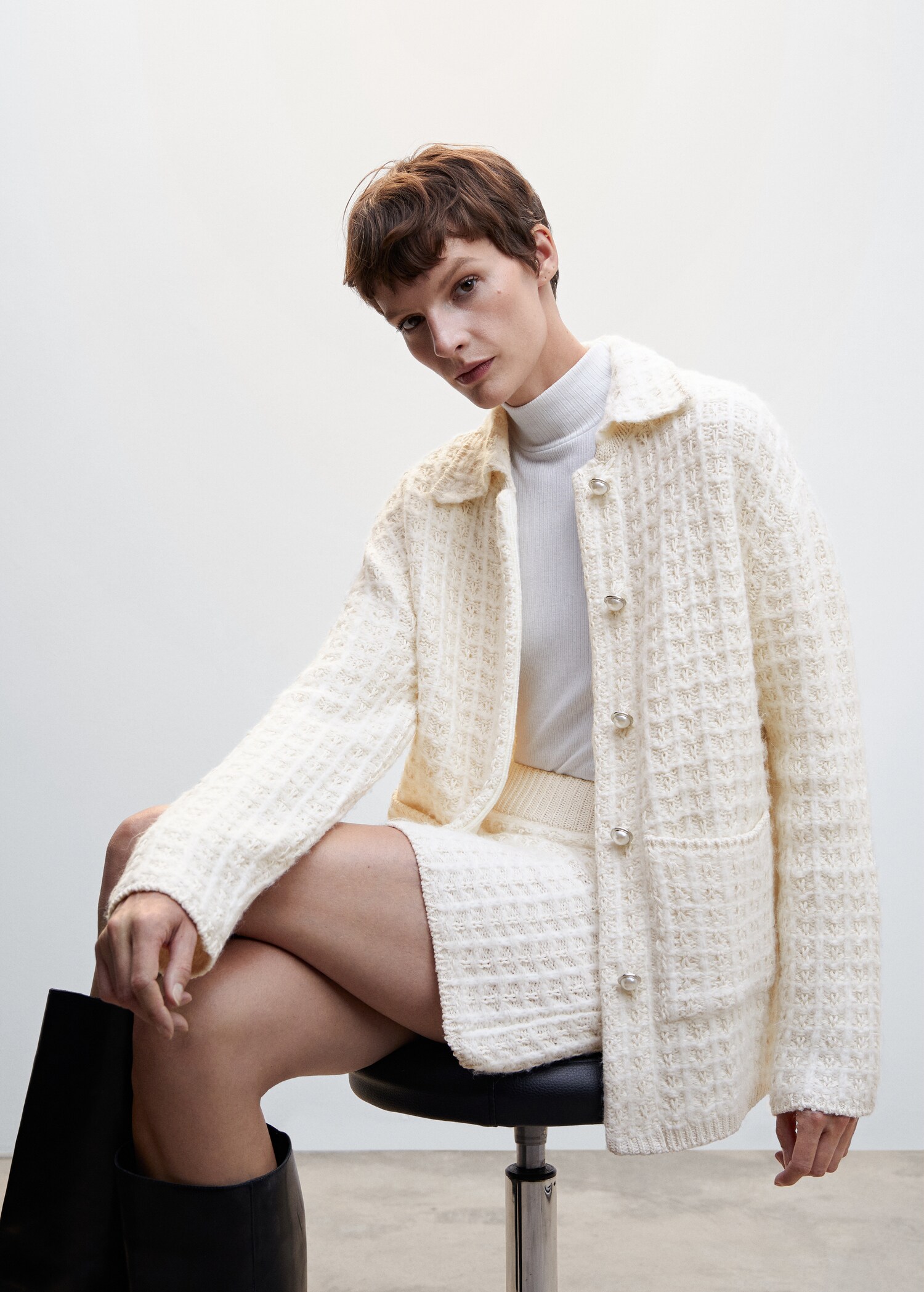 Openwork knit cotton cardigan - Details of the article 2