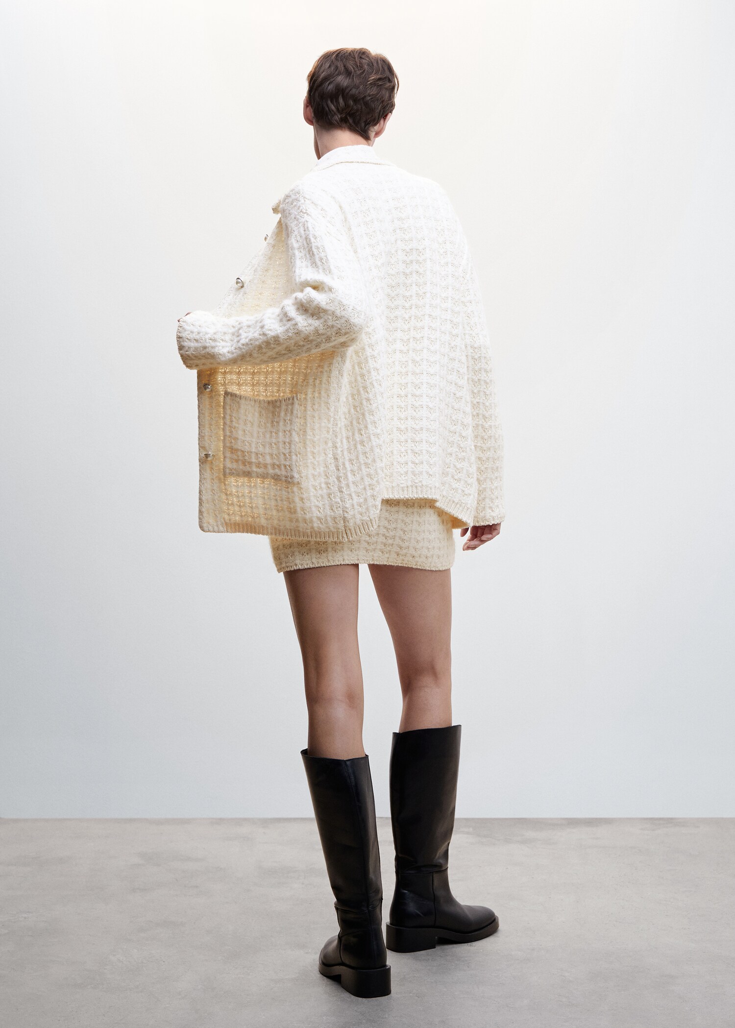 Openwork knit cotton cardigan - Reverse of the article