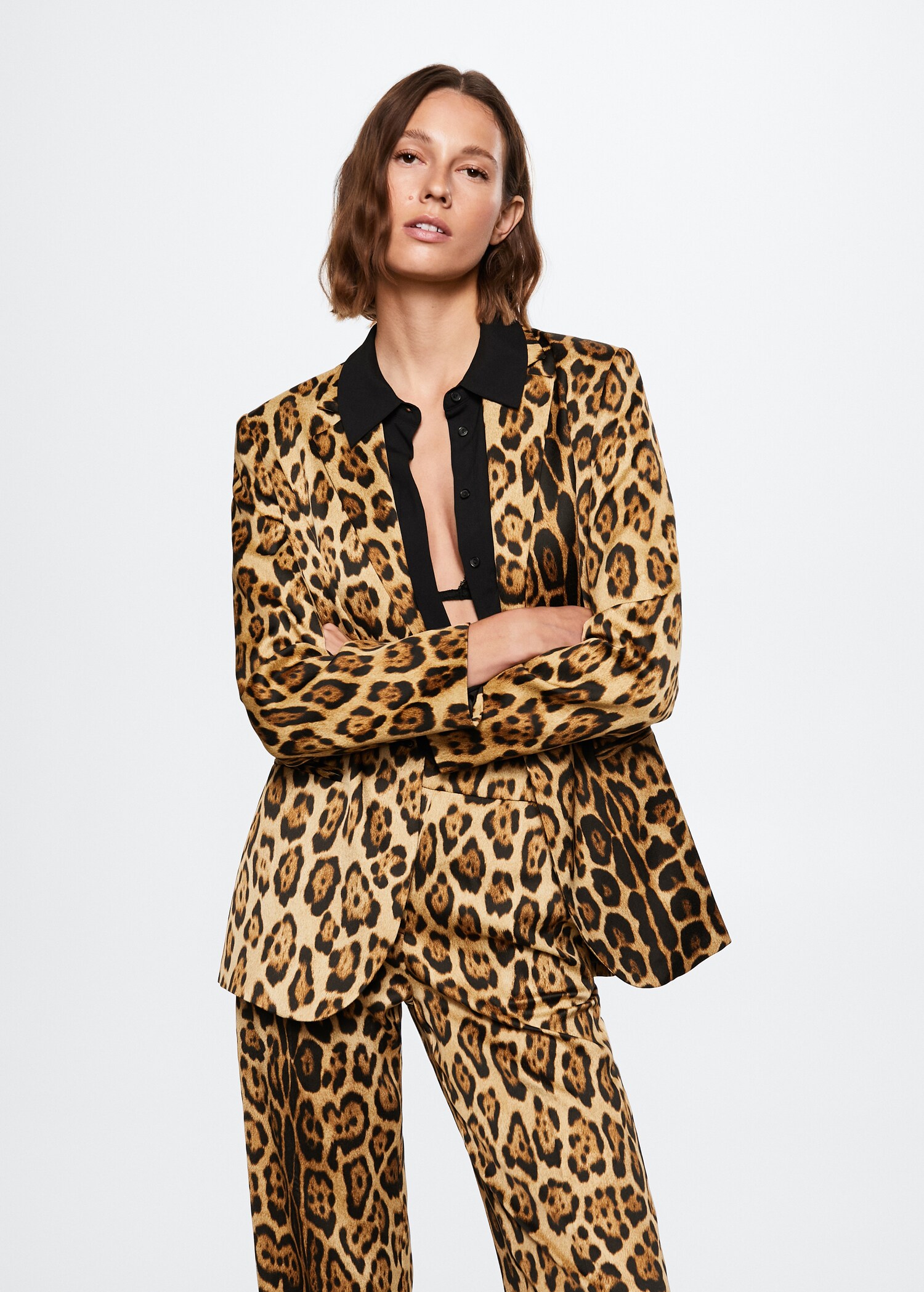 Anzugblazer mit Leopardenmuster - Mittlere Ansicht