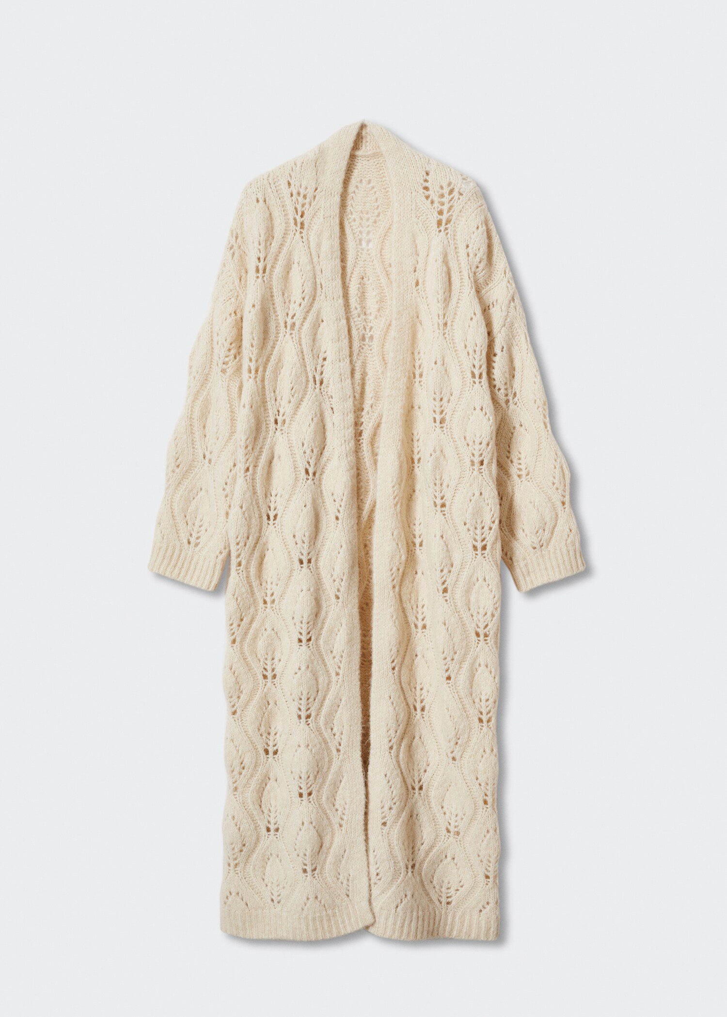 Long openwork knitted cardigan - Article without model