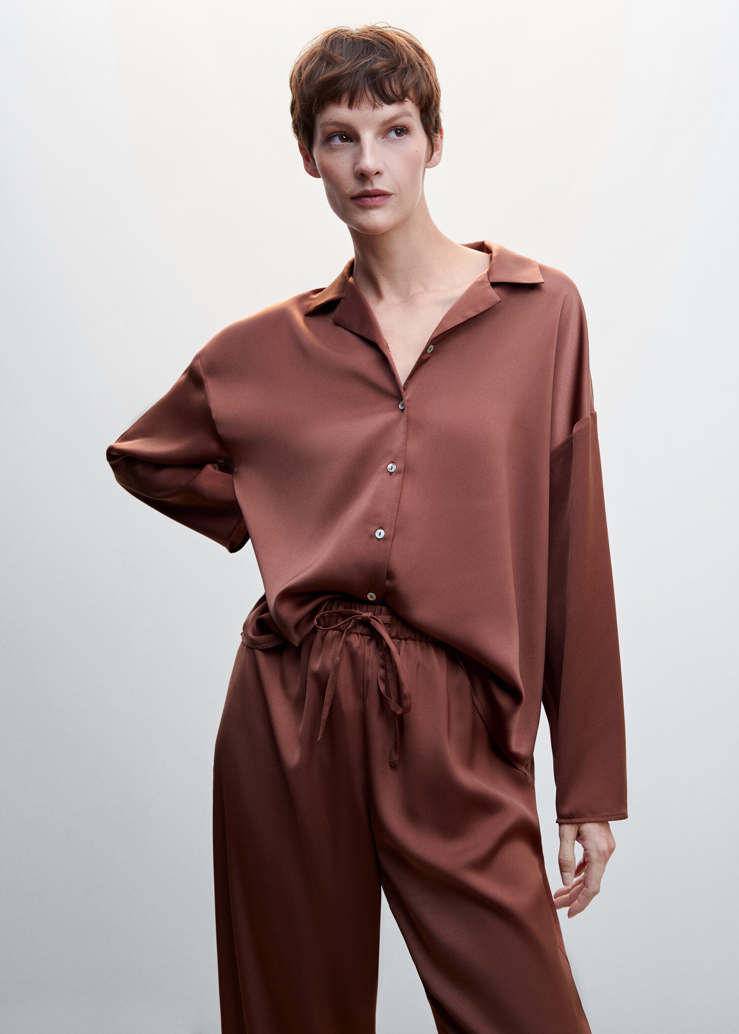 Satin pyjama trousers - Medium plane