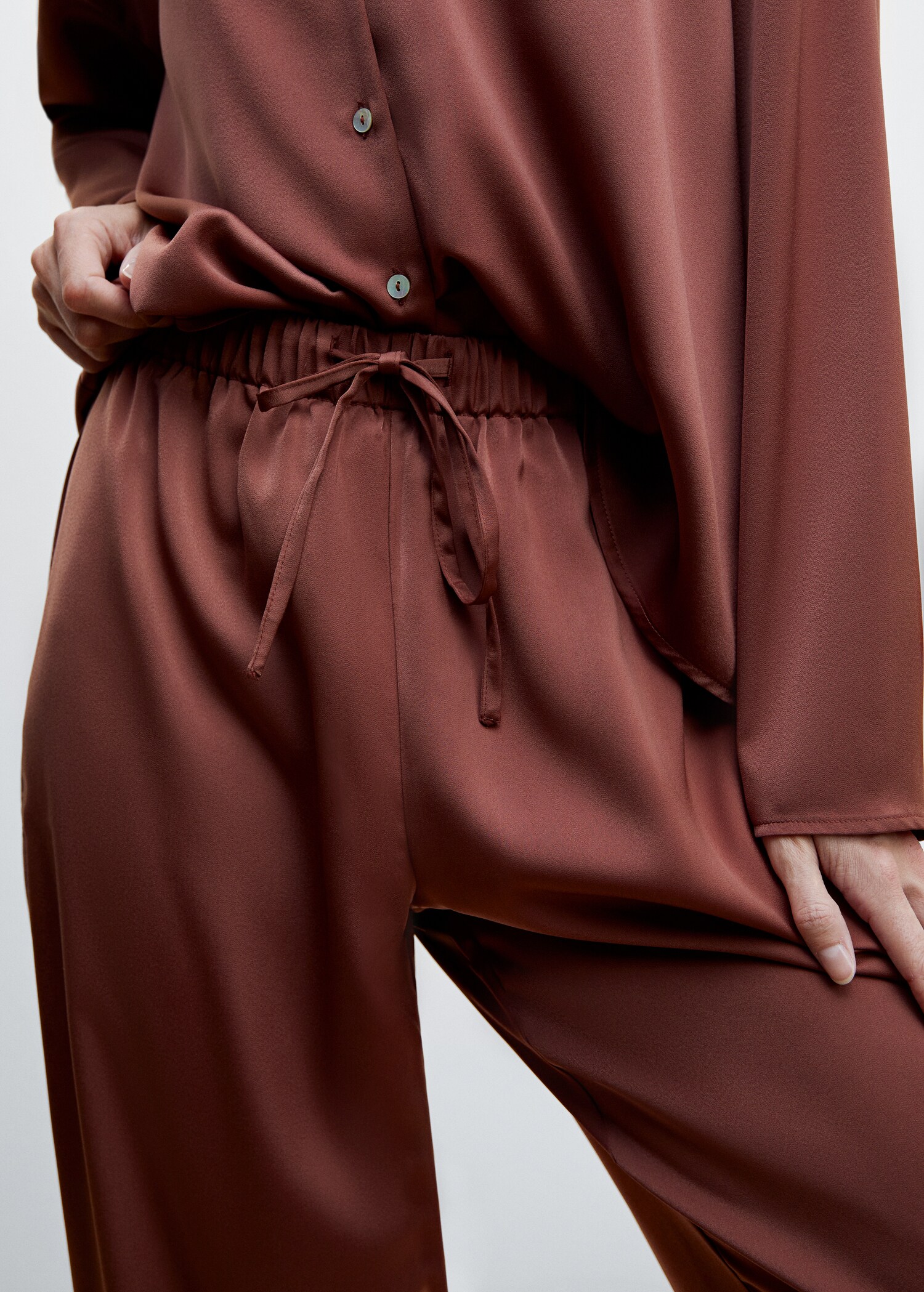 Satin pyjama trousers - Details of the article 6