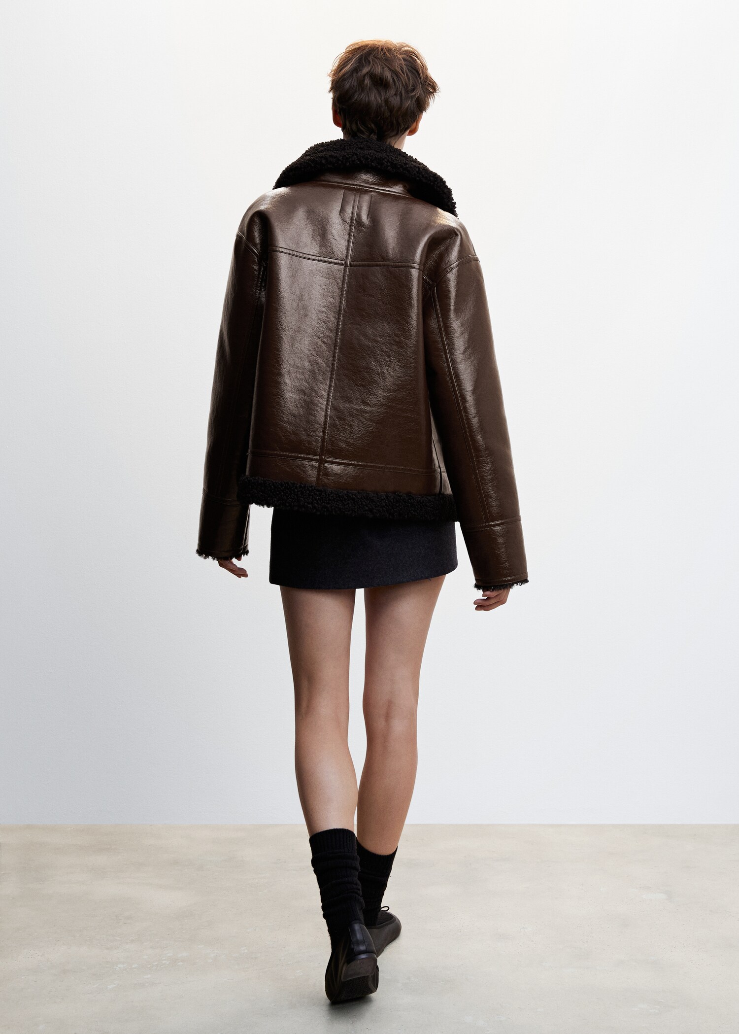 Chaqueta doble faz efecto piel - Reverso del artículo