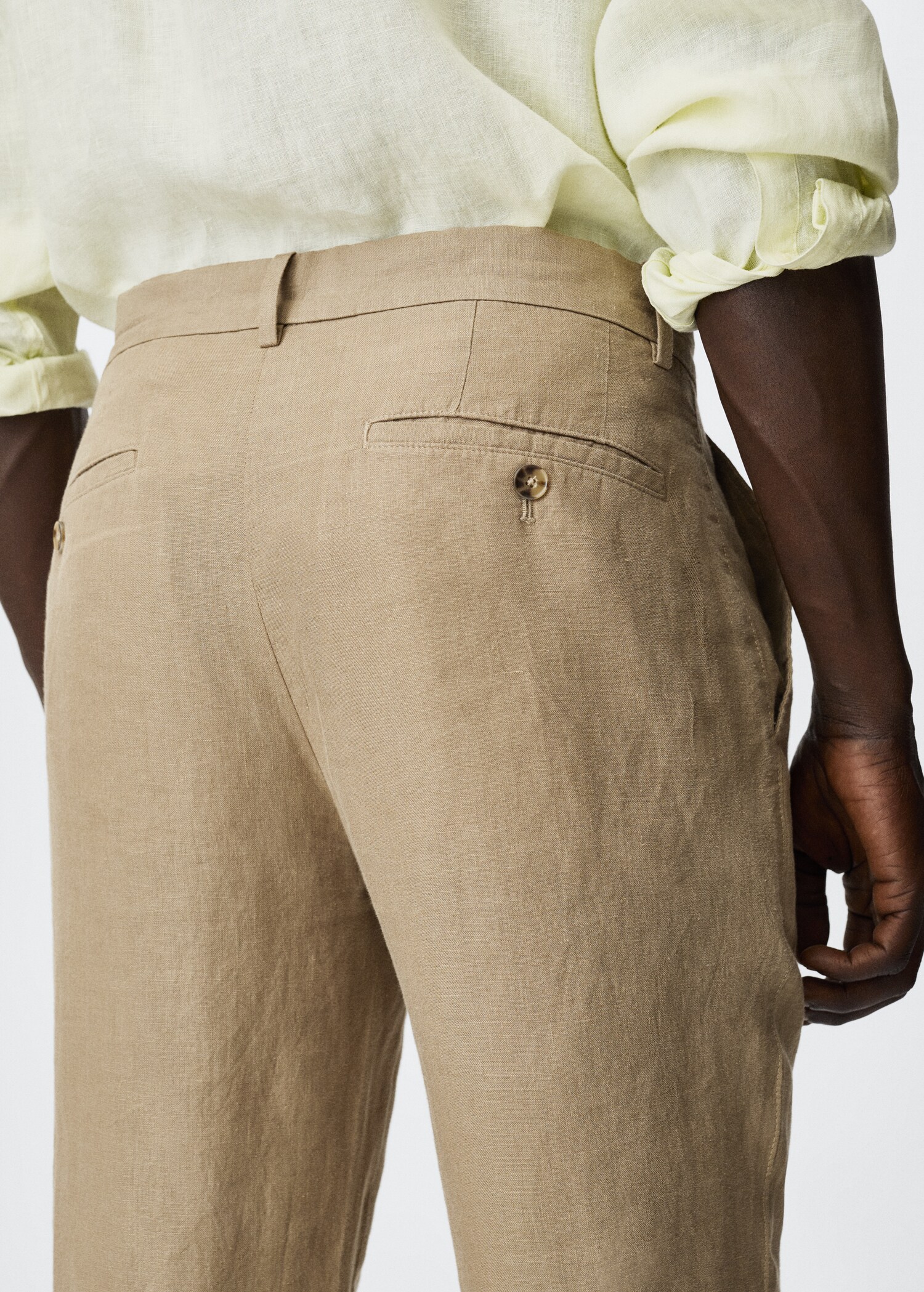 Slim fit linen trousers - Details of the article 3