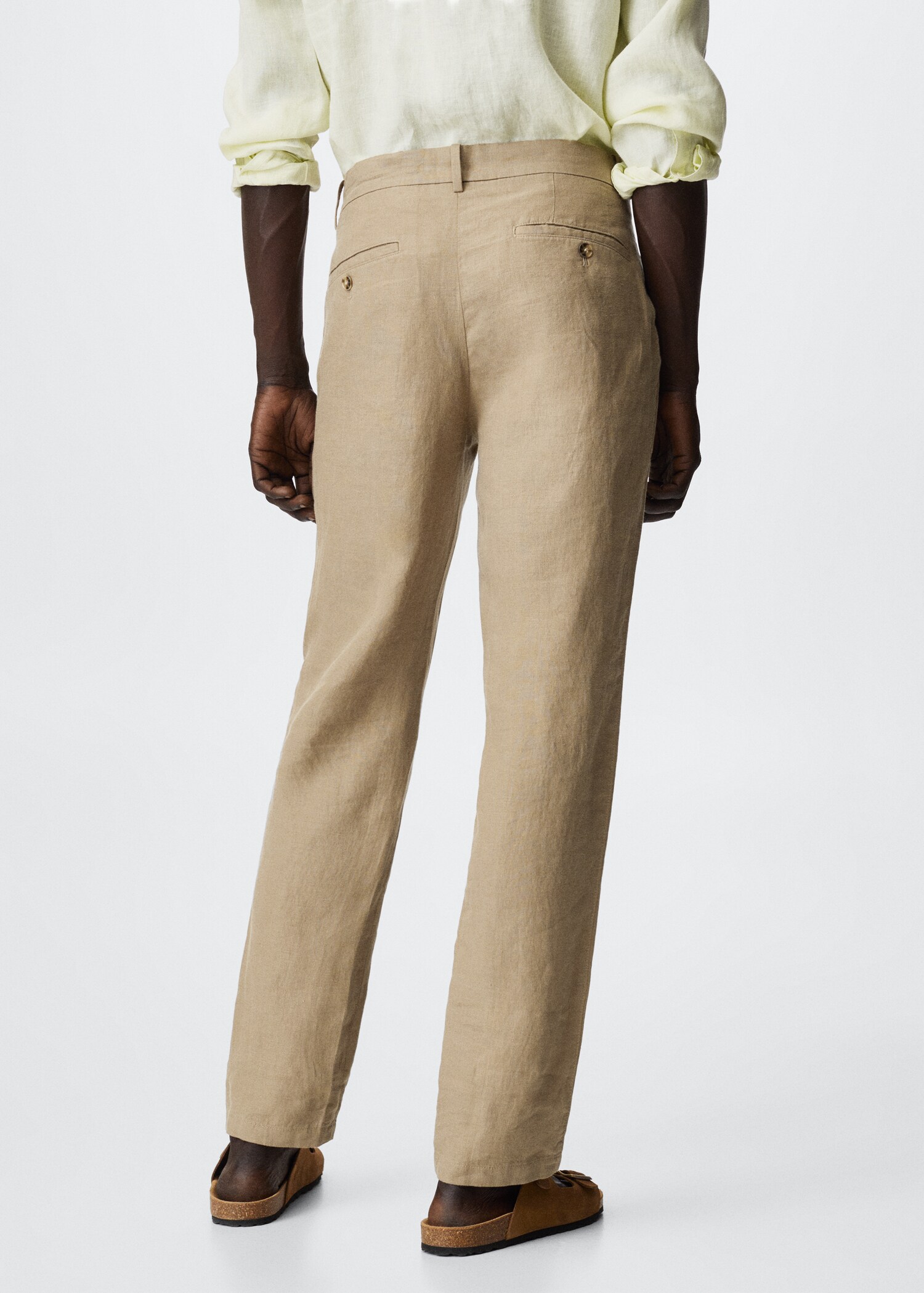 Slim fit linen trousers - Reverse of the article