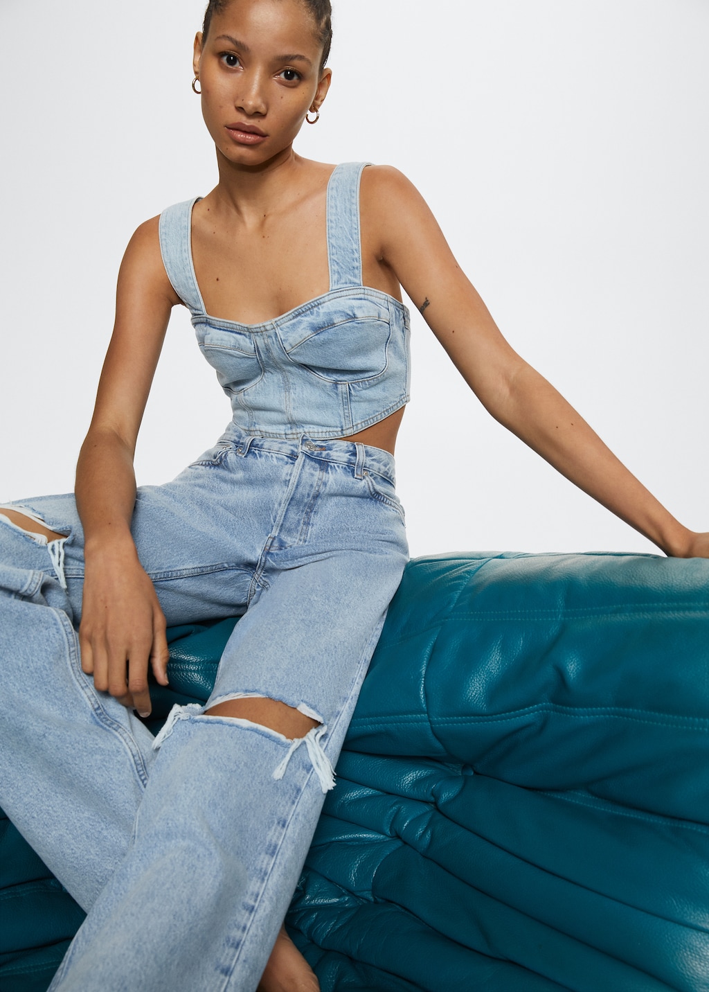 Denim crop top
