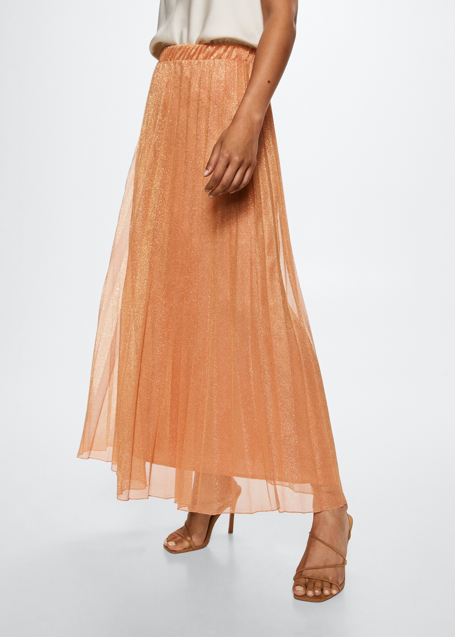 Pleated midi skirt - Medium plane