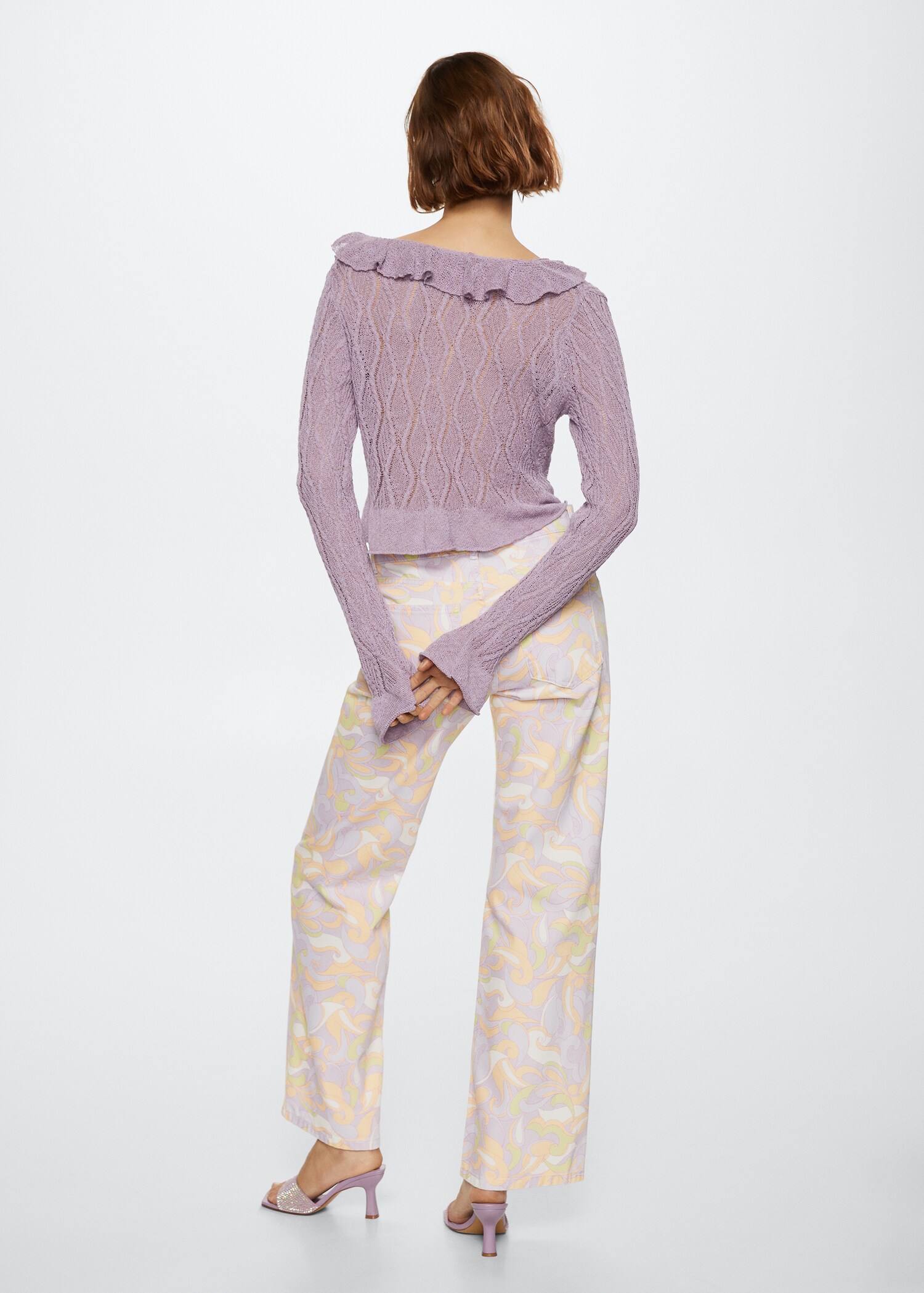 Ruffle  knit cardigan - Reverse of the article