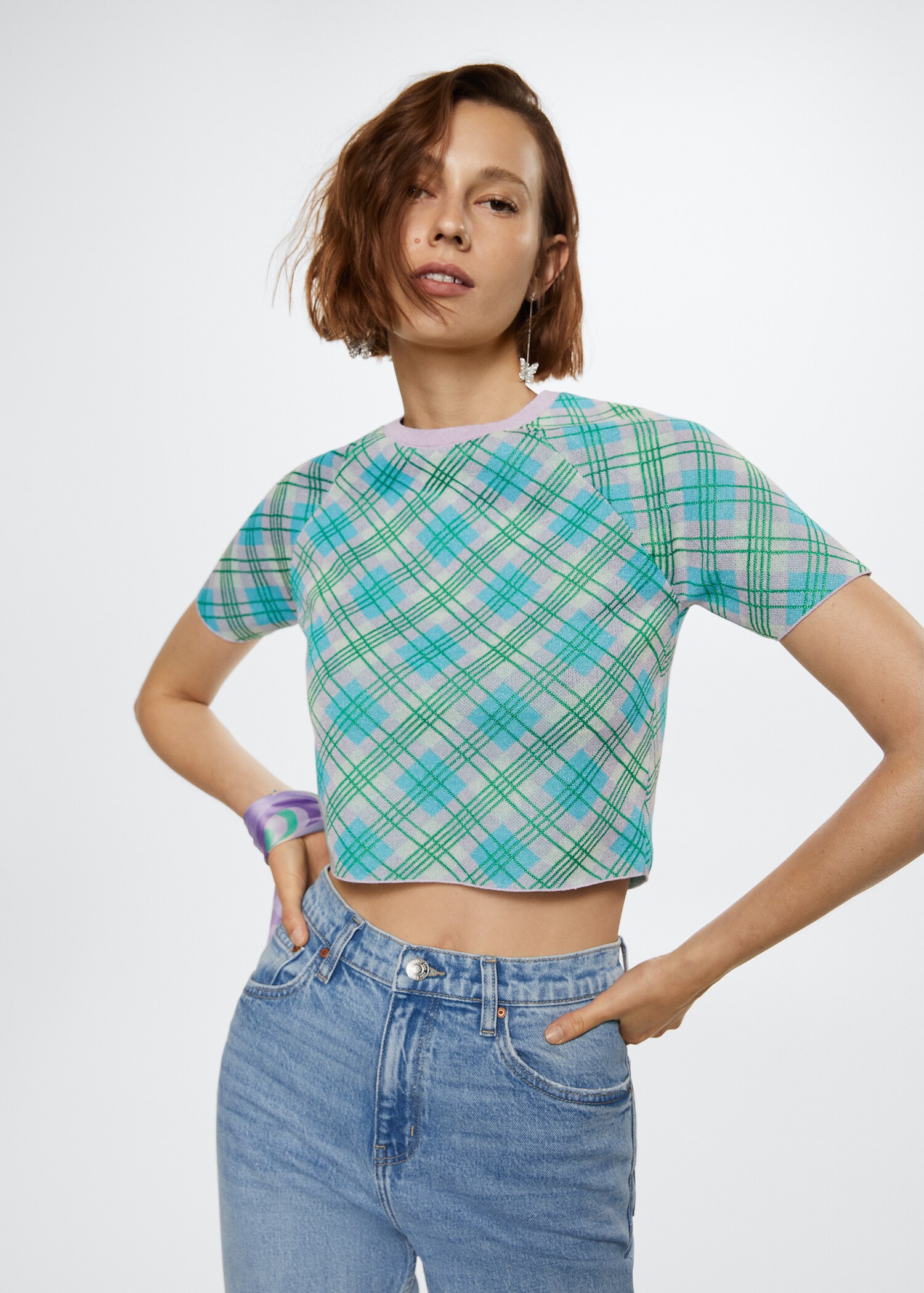 Knitted cropped top - Medium plane