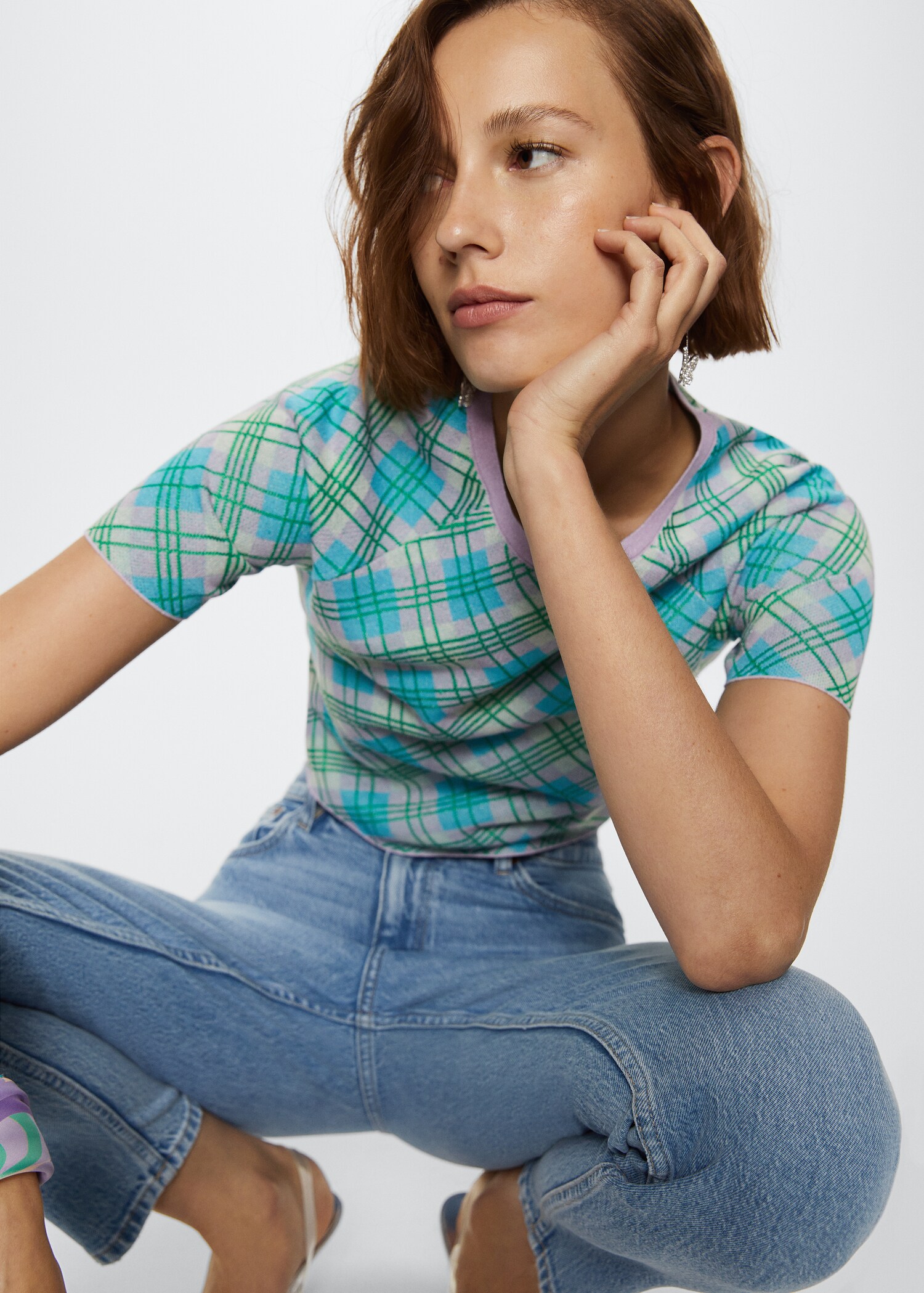 Knitted cropped top - Details of the article 1