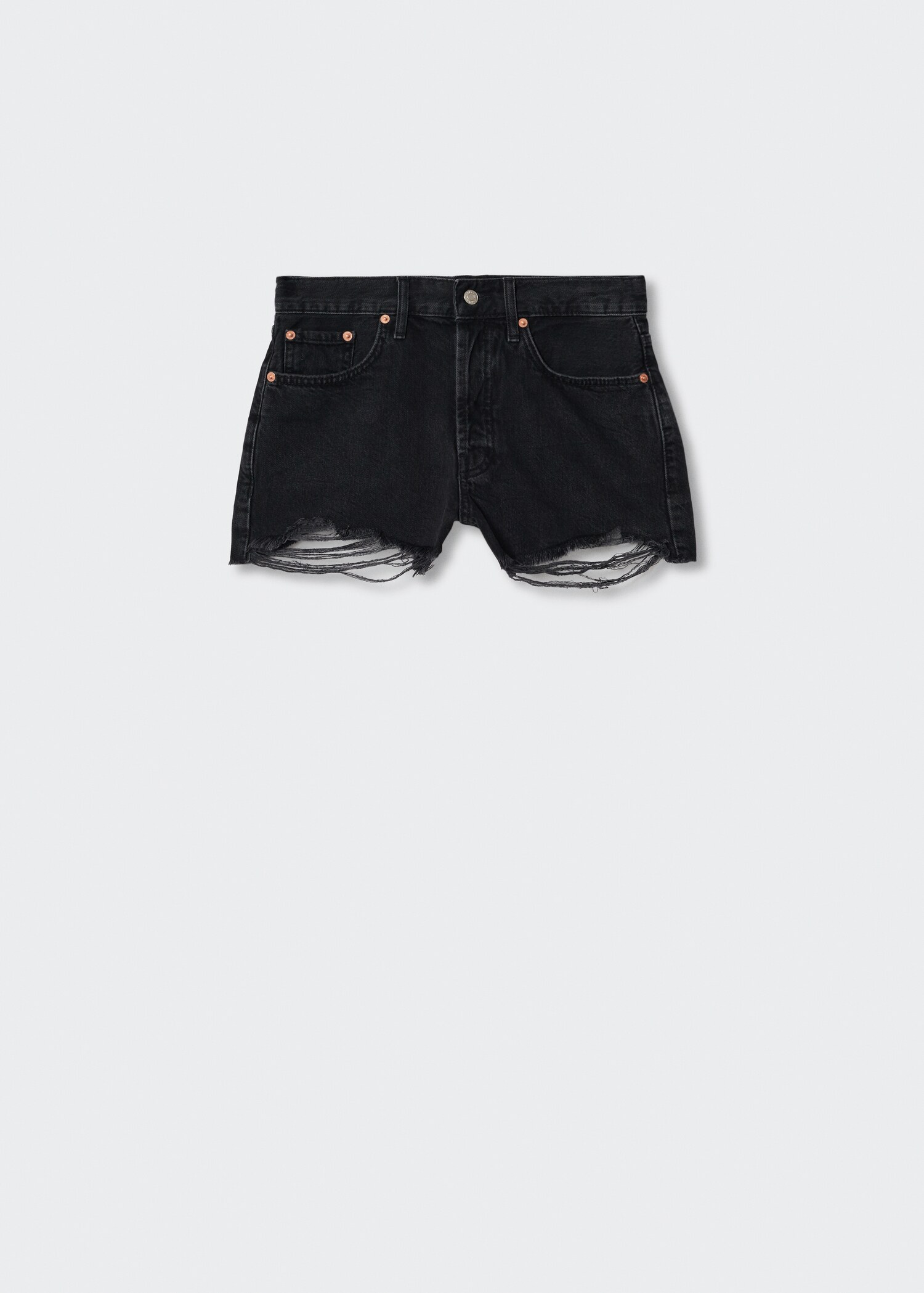 Mini shorts with frayed hem - Article without model