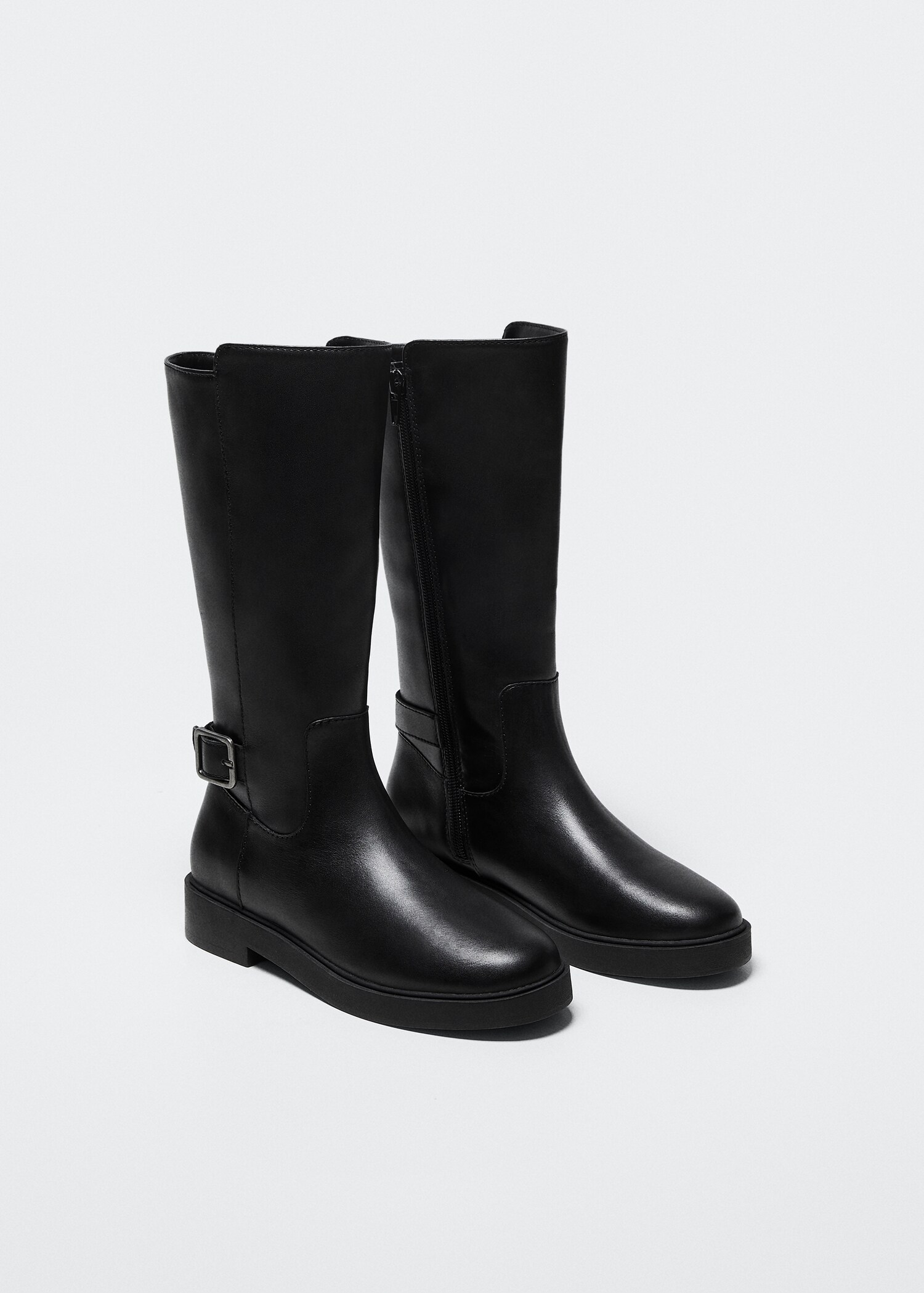 Leather boots with tall leg - Medium plane