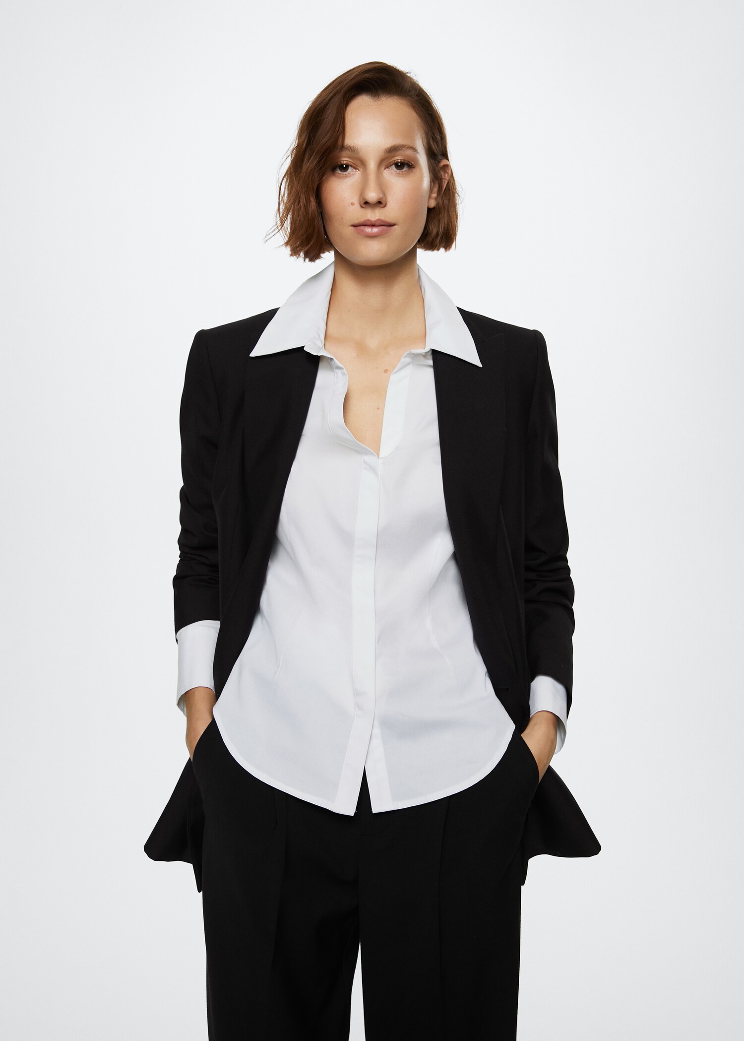 Essential cotton-blend shirt - Medium plane
