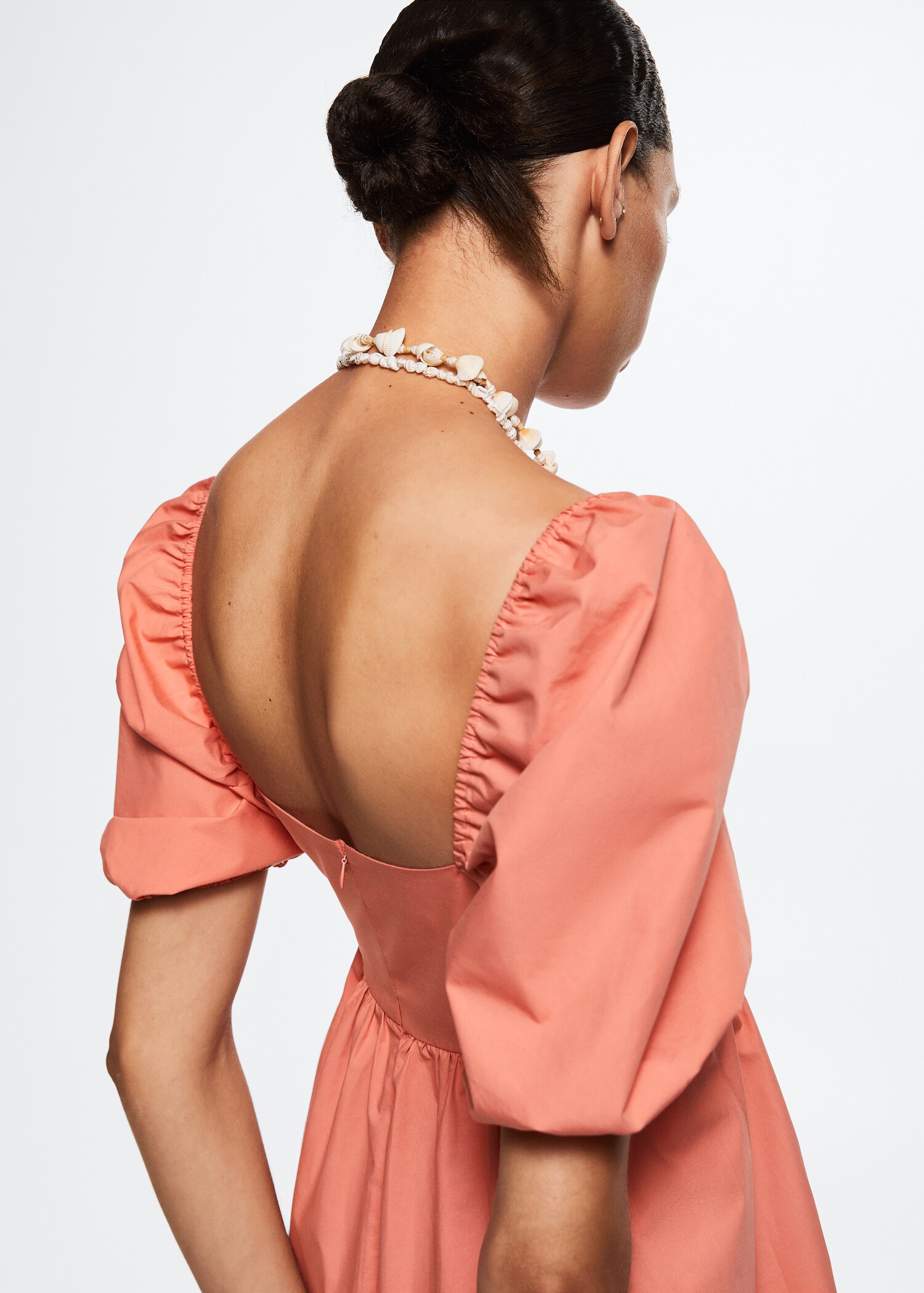 Puffed sleeves cotton dress - Details of the article 2