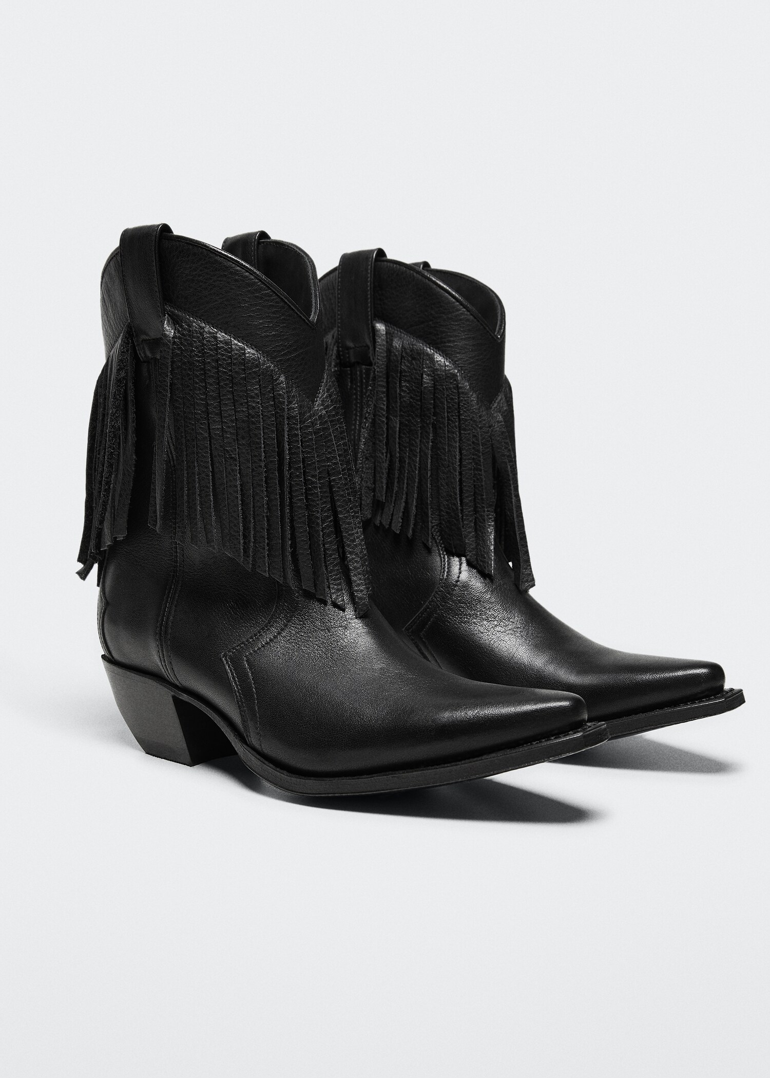 Fringed leather boots - Medium plane