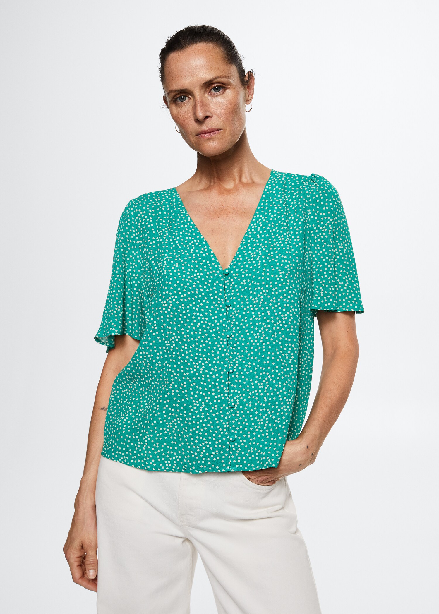 Flowy printed blouse - Medium plane