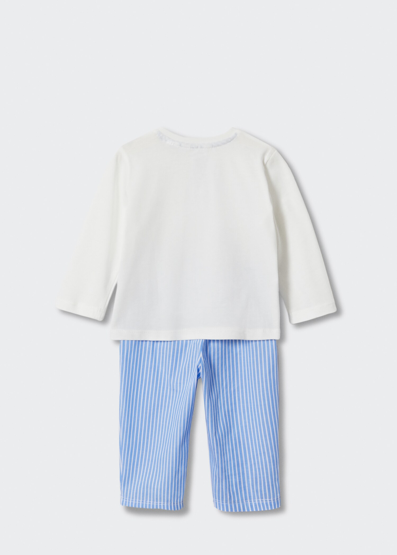 Pigiama lungo cotone righe - Retro dell'articolo