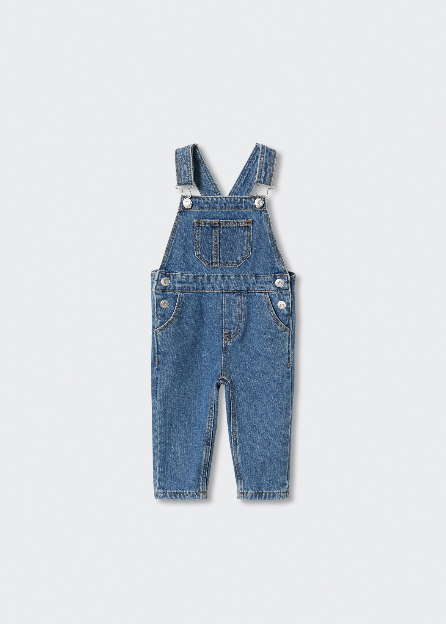 Fodrade hängselbyxor i denim - Artikel utan modell
