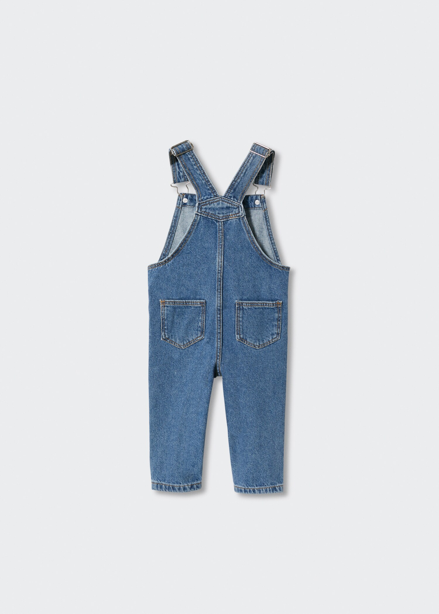 Fodrade hängselbyxor i denim - Artikelns baksida