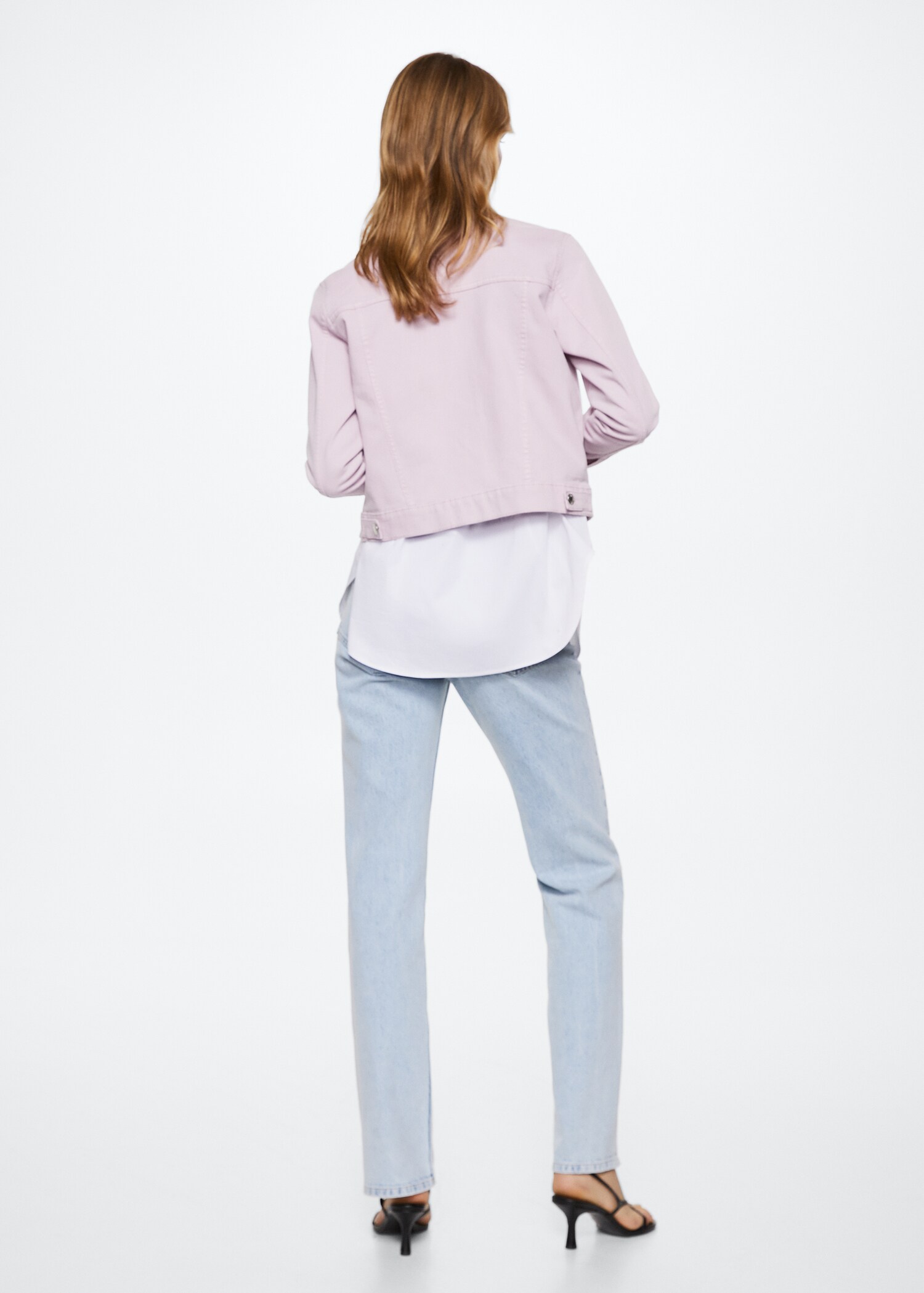Pocketed denim jacket - Reverse of the article
