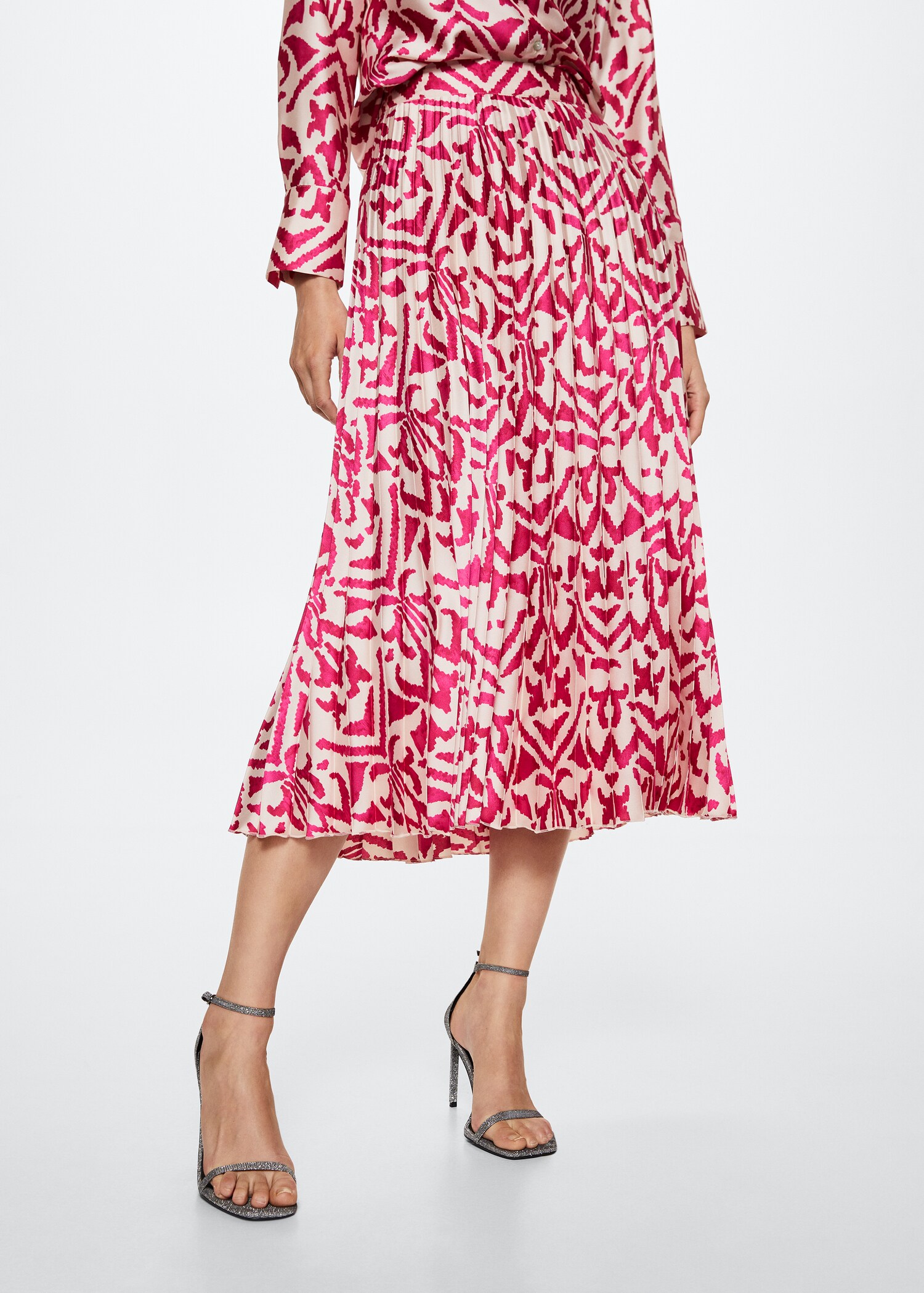 Printed pleated skirt - Medium plane